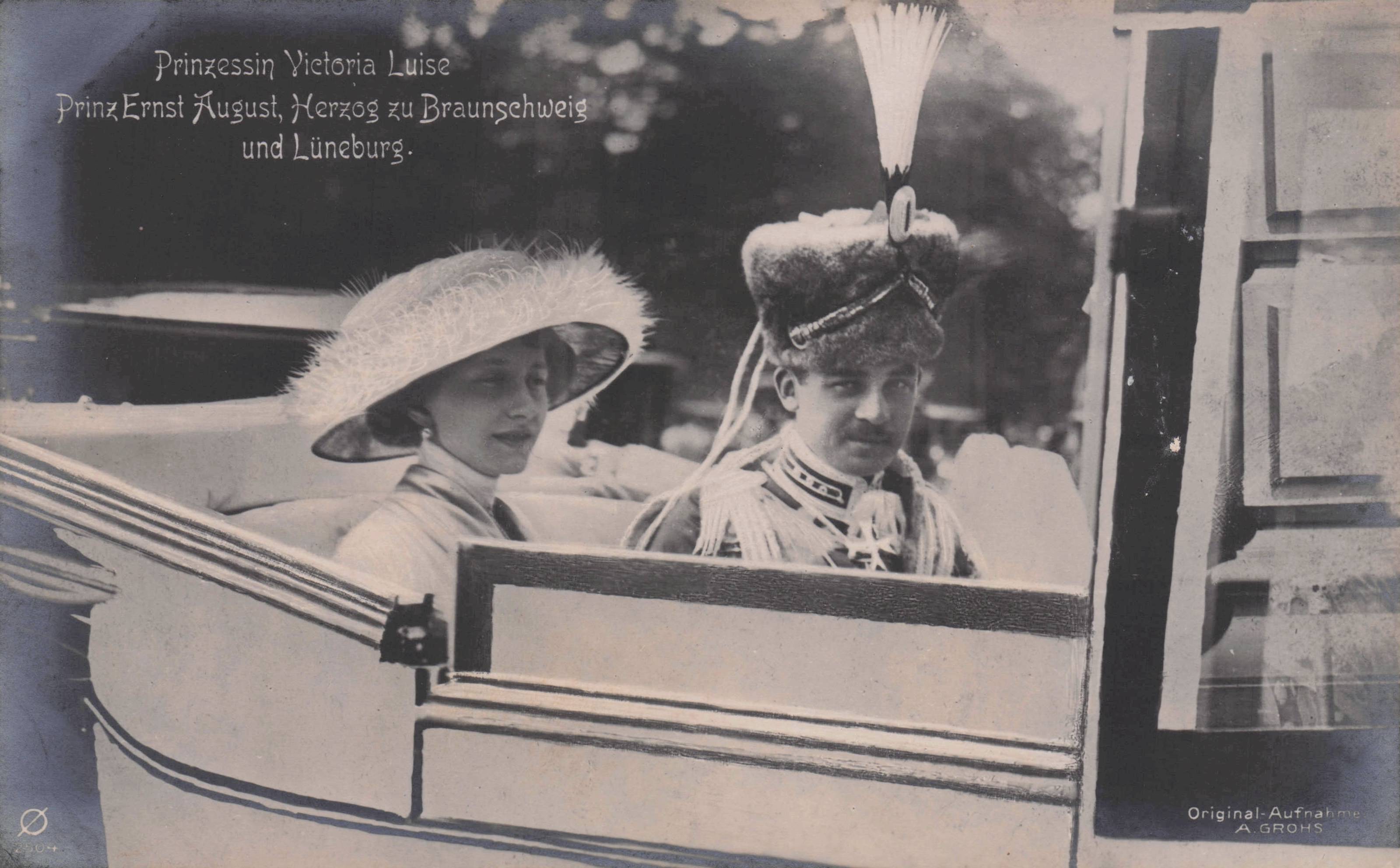 Prinz Ernst Prinzessin Victoria Luis Prussia Royal Family Old Transport Postcard
