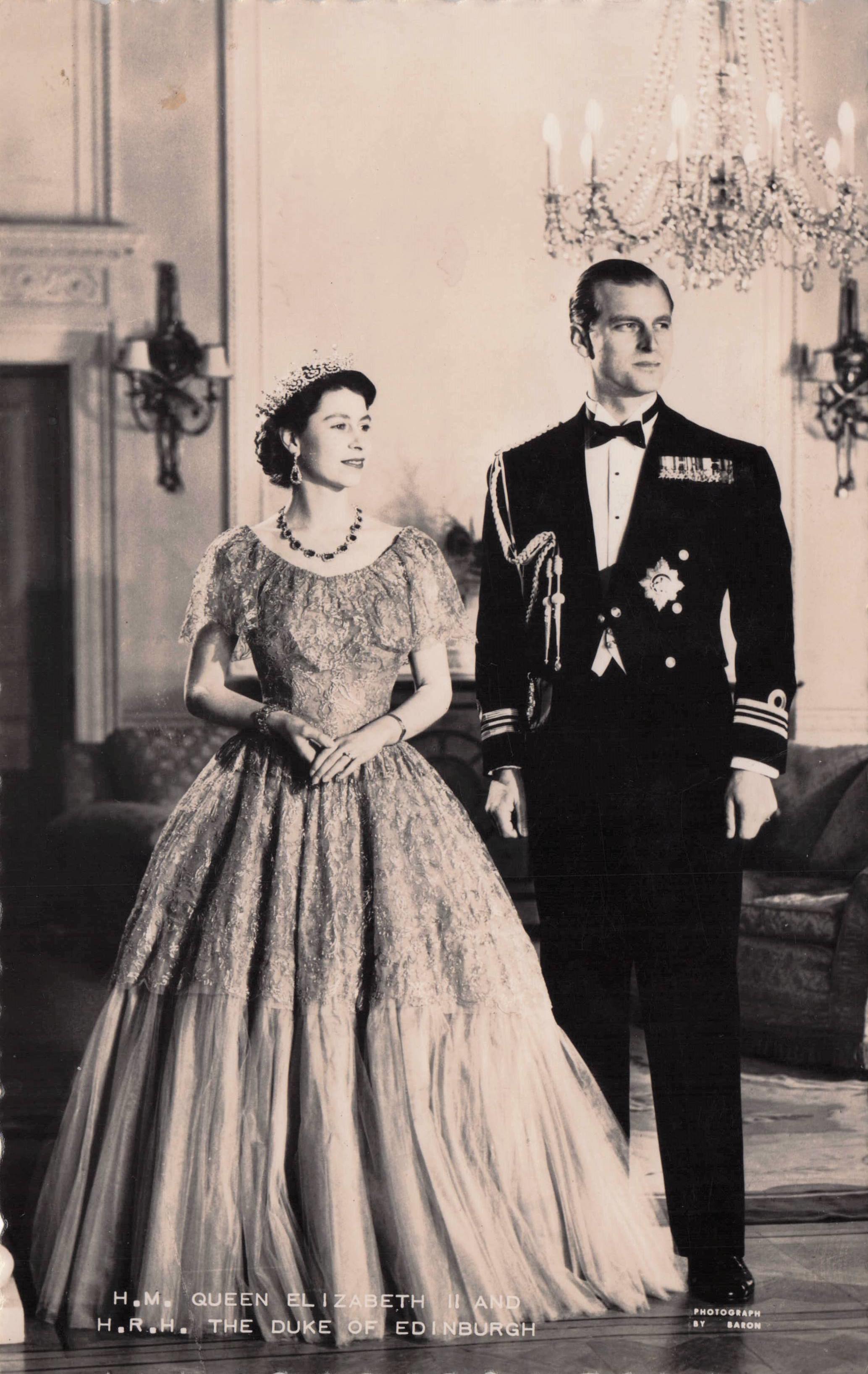 Queen Elizabeth II Duke Of Edinburgh Valentines Real Photo Old Royal Postcard