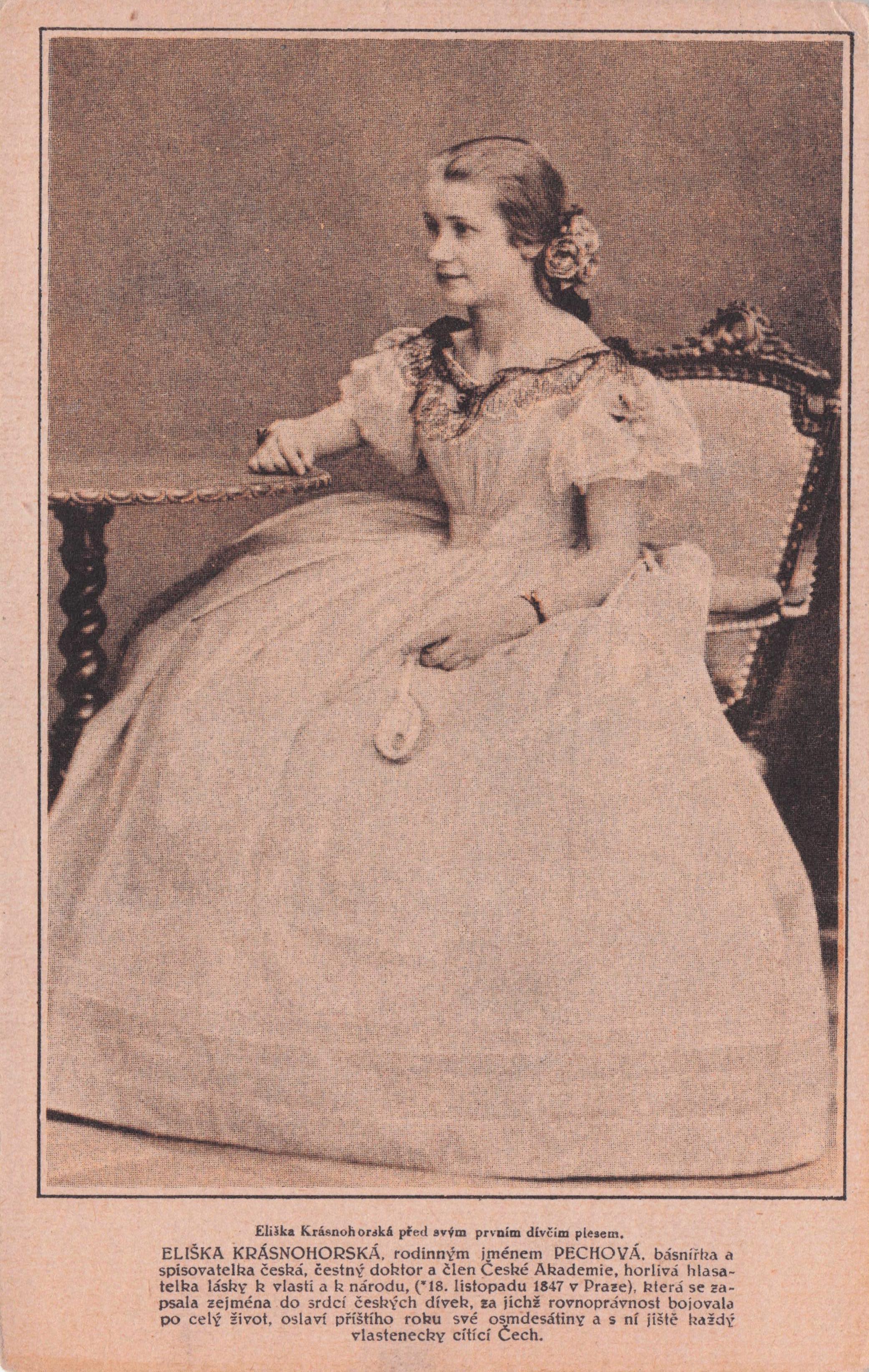 Eliska Krasnohorska Czech Feminist Book Author Antique Postcard