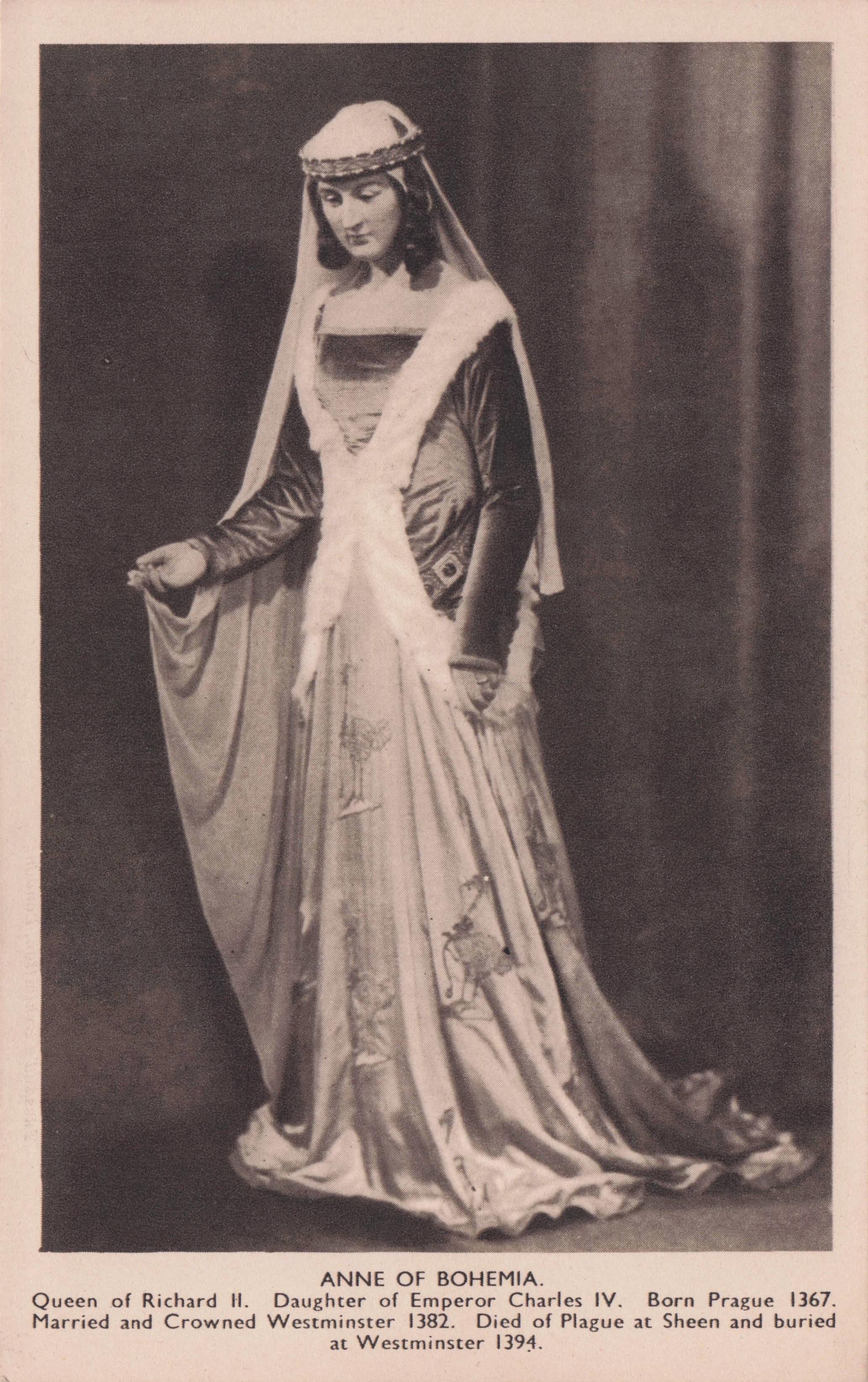 Anne Of Bohemia King Richard II Charles IV Old Madame Tussauds Waxwork Postcard