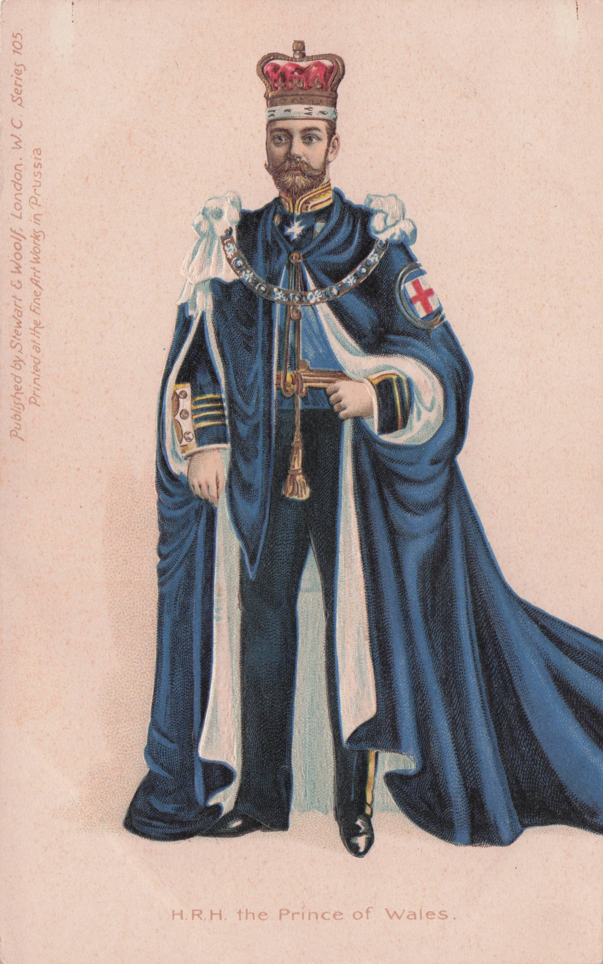 HRH The Princes Of Wales Kind George V Royal Raised Relief Old Postcard