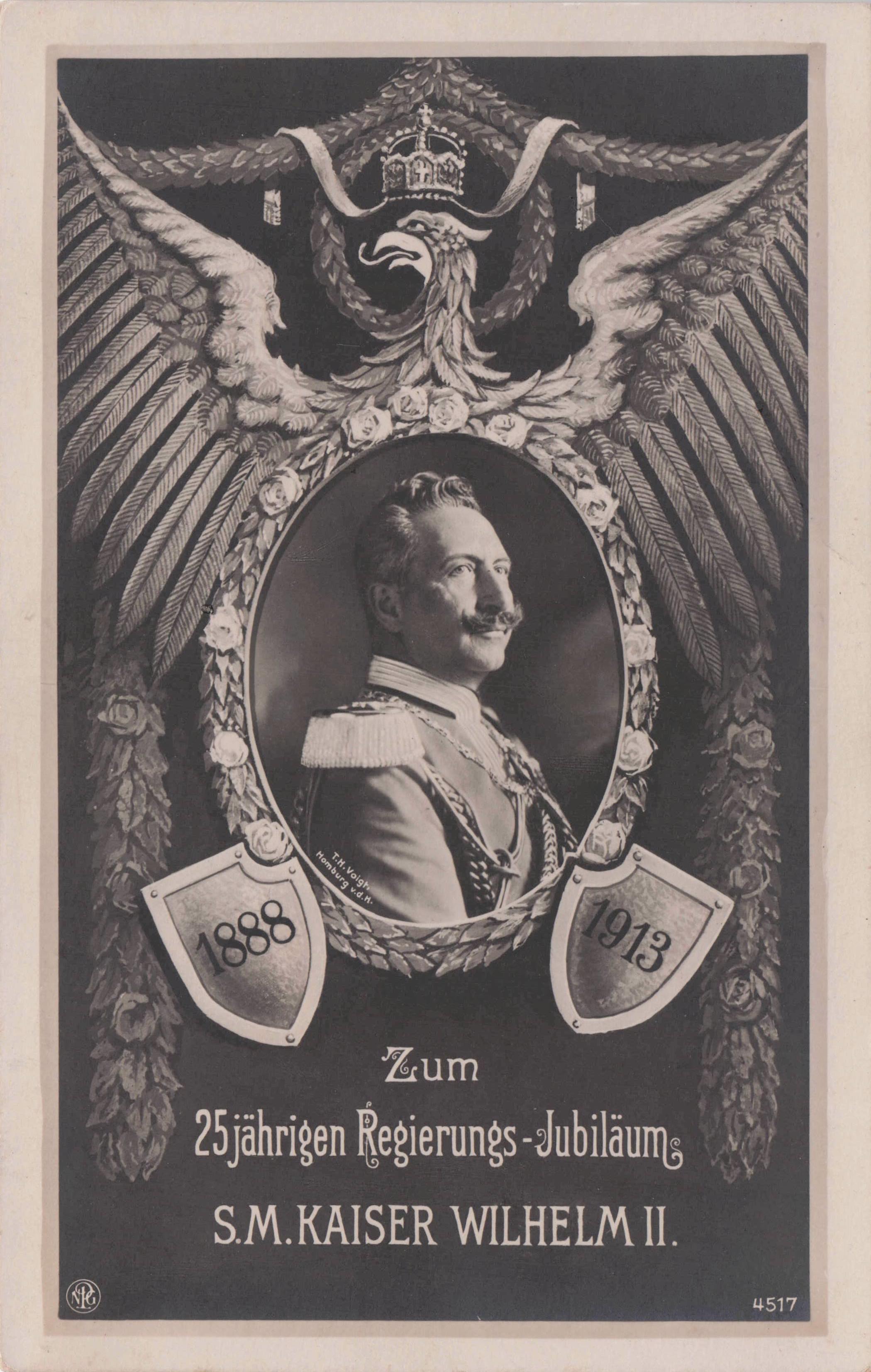 Kaiser Wilhelm II German Emperor Eagle Shield Antique Royalty Old Postcard