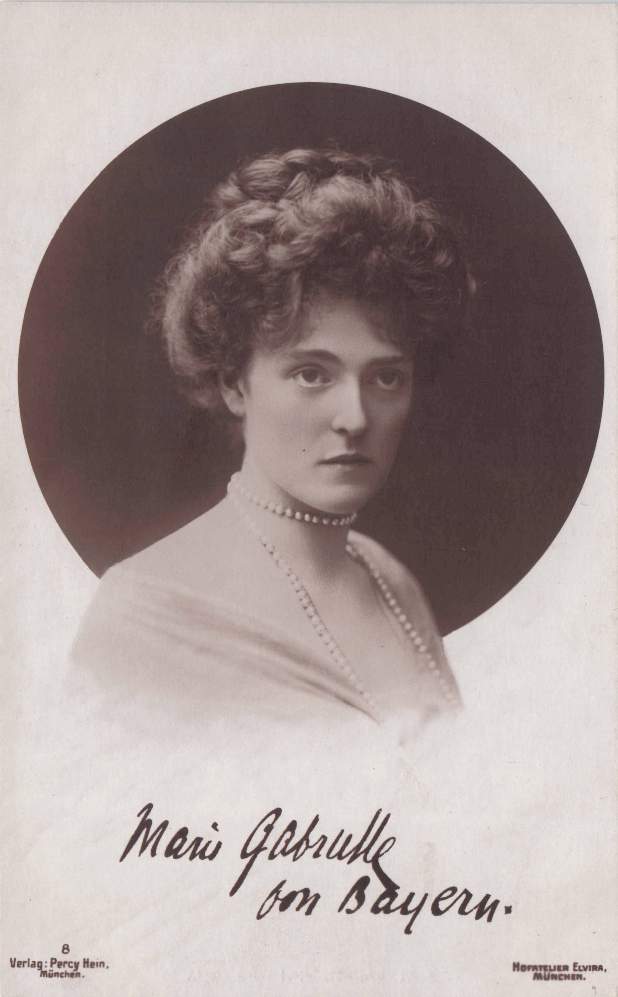 Duchess Marie Gabrielle of Bayern Bavaria German Royal Antique Postcard