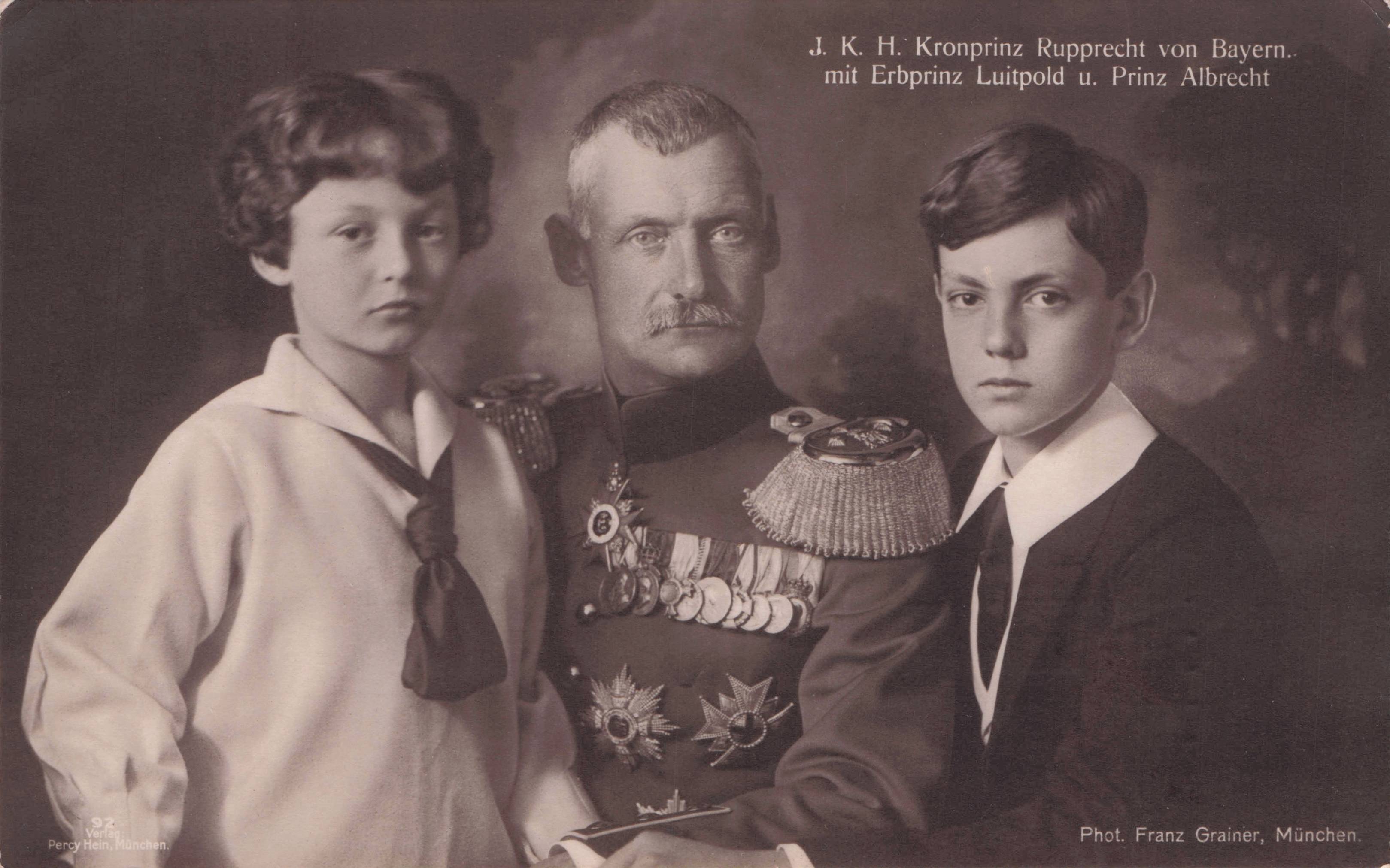Kronprinz Rupprecht Von Bayern German Royal Family Antique WW1 Postcard