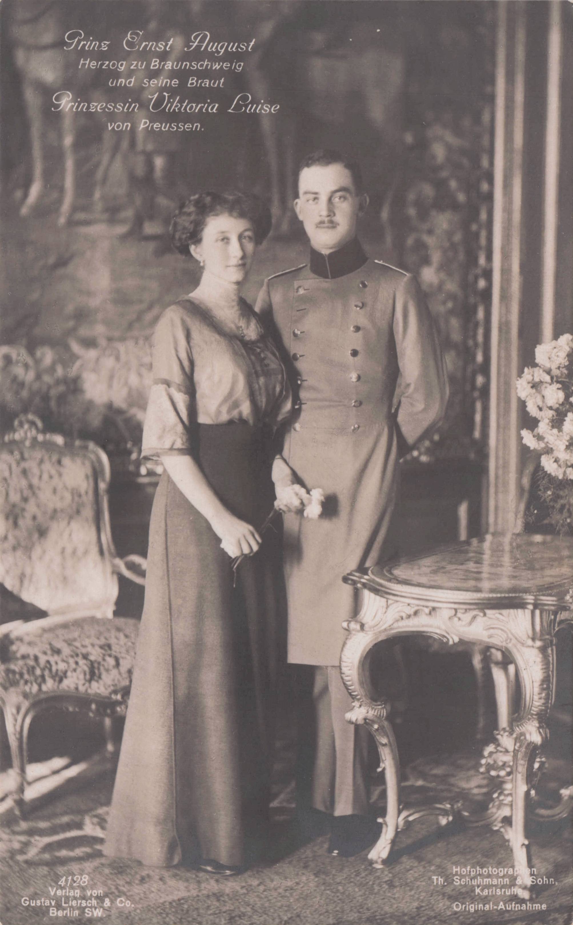 Prins Ernst August Prinzessin Viktoria Luise Prussia Royal Antique Postcard
