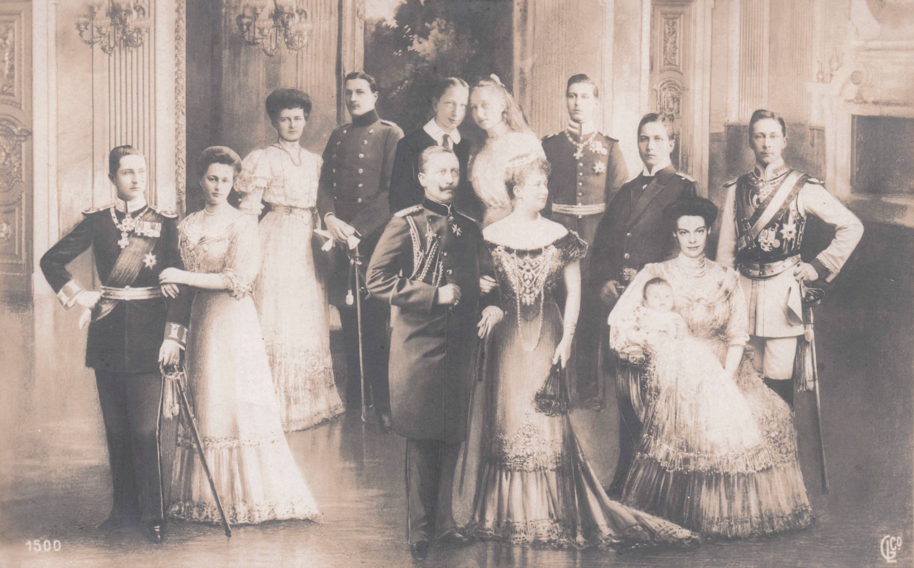 Emperor Wilhelm German Royal Family Portrait Old Postcard