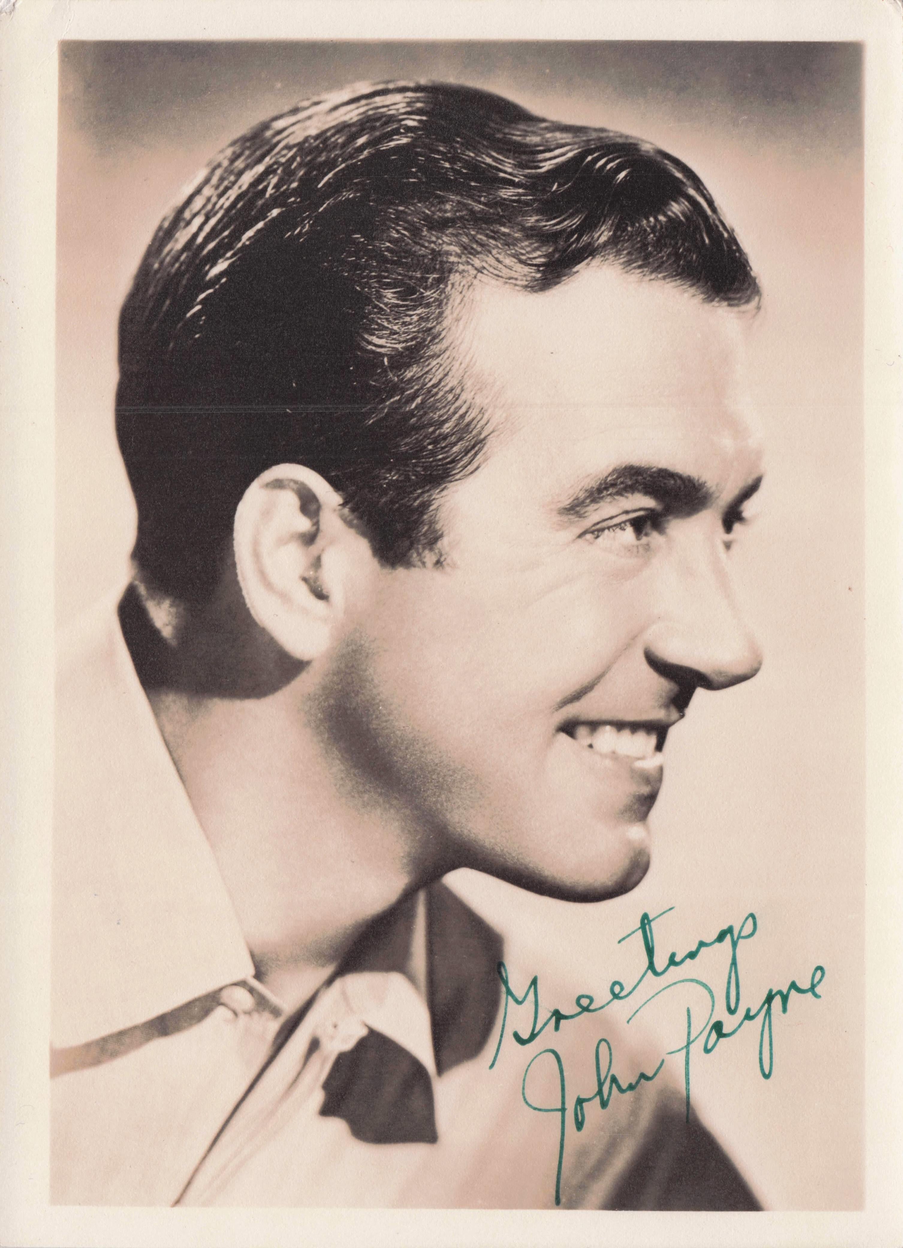 John Payne Miracle On 34th Street Western Films Orig Antique Hand Signed Photo