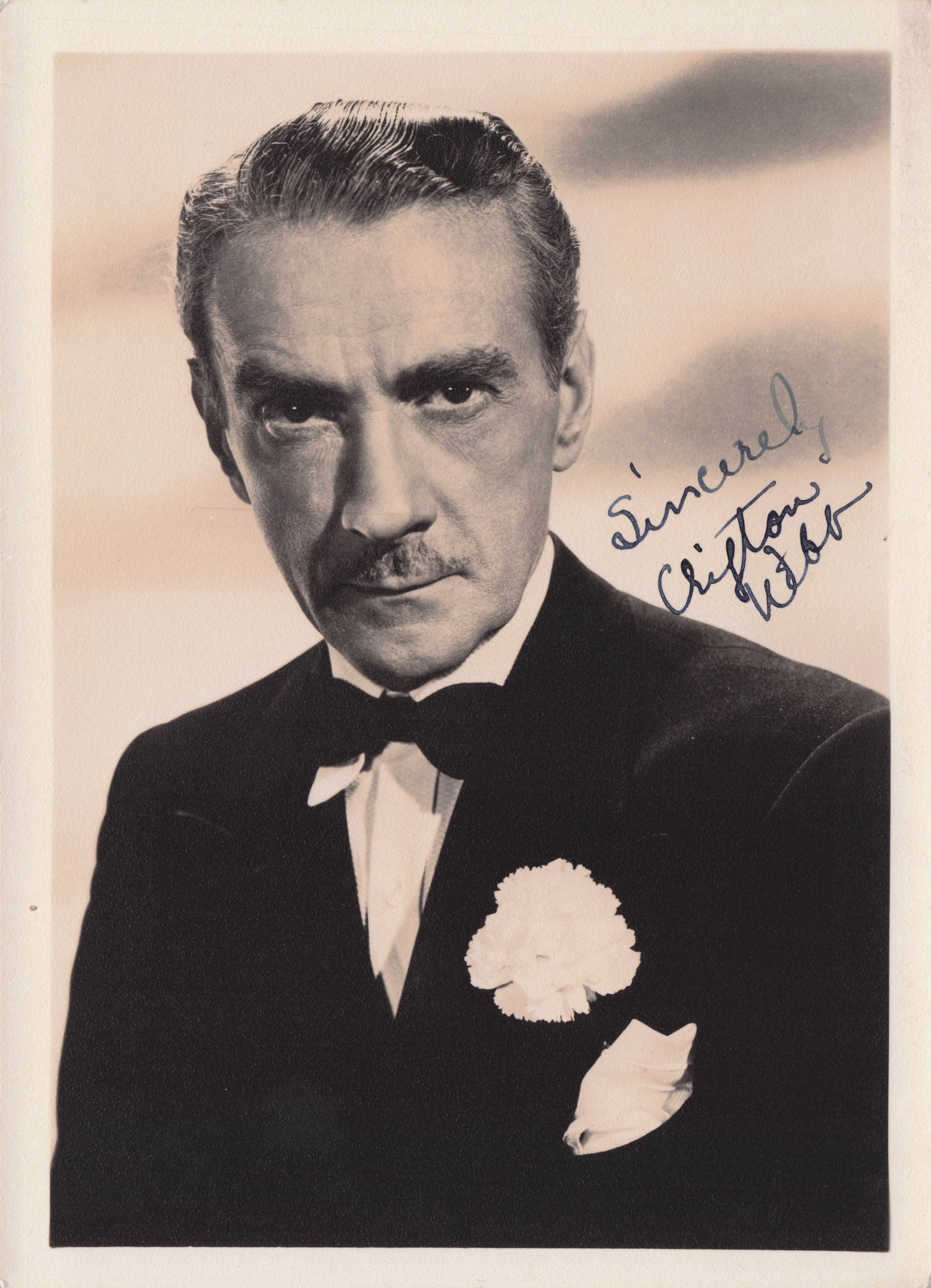 Clifton Webb 1940s Film Actor Antique Autograph Hand Signed Photo