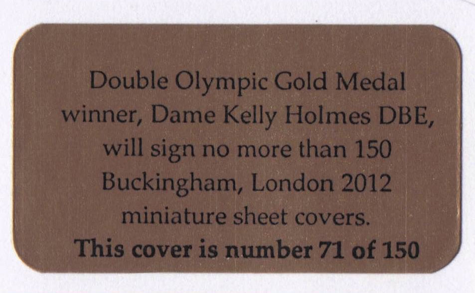Dame Kelly Holmes Athletics 2012 Olympics London Hand Signed LTD 150 FDC