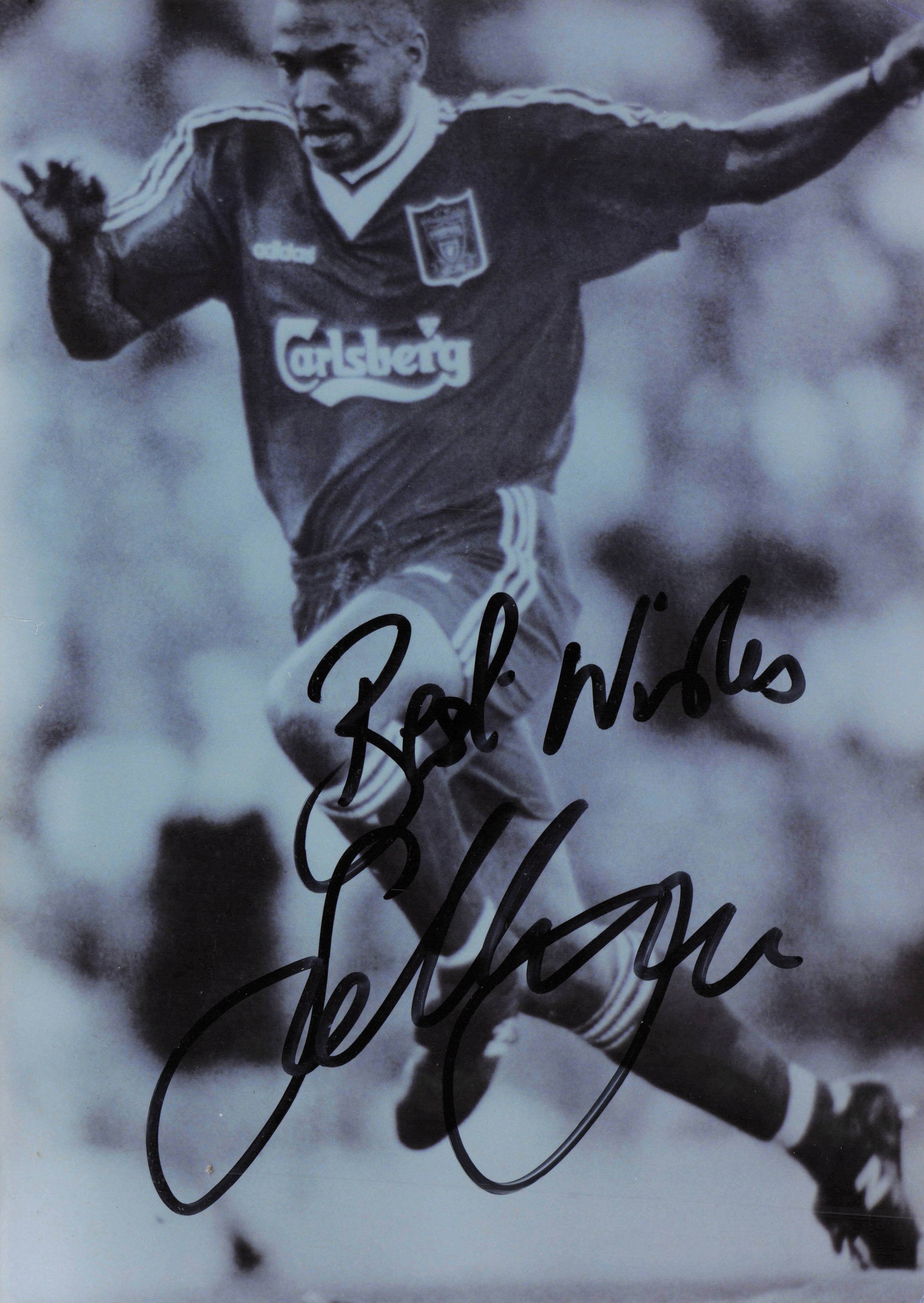 John Barnes Liverpool Football Club Large 7x5 Hand Signed Photo