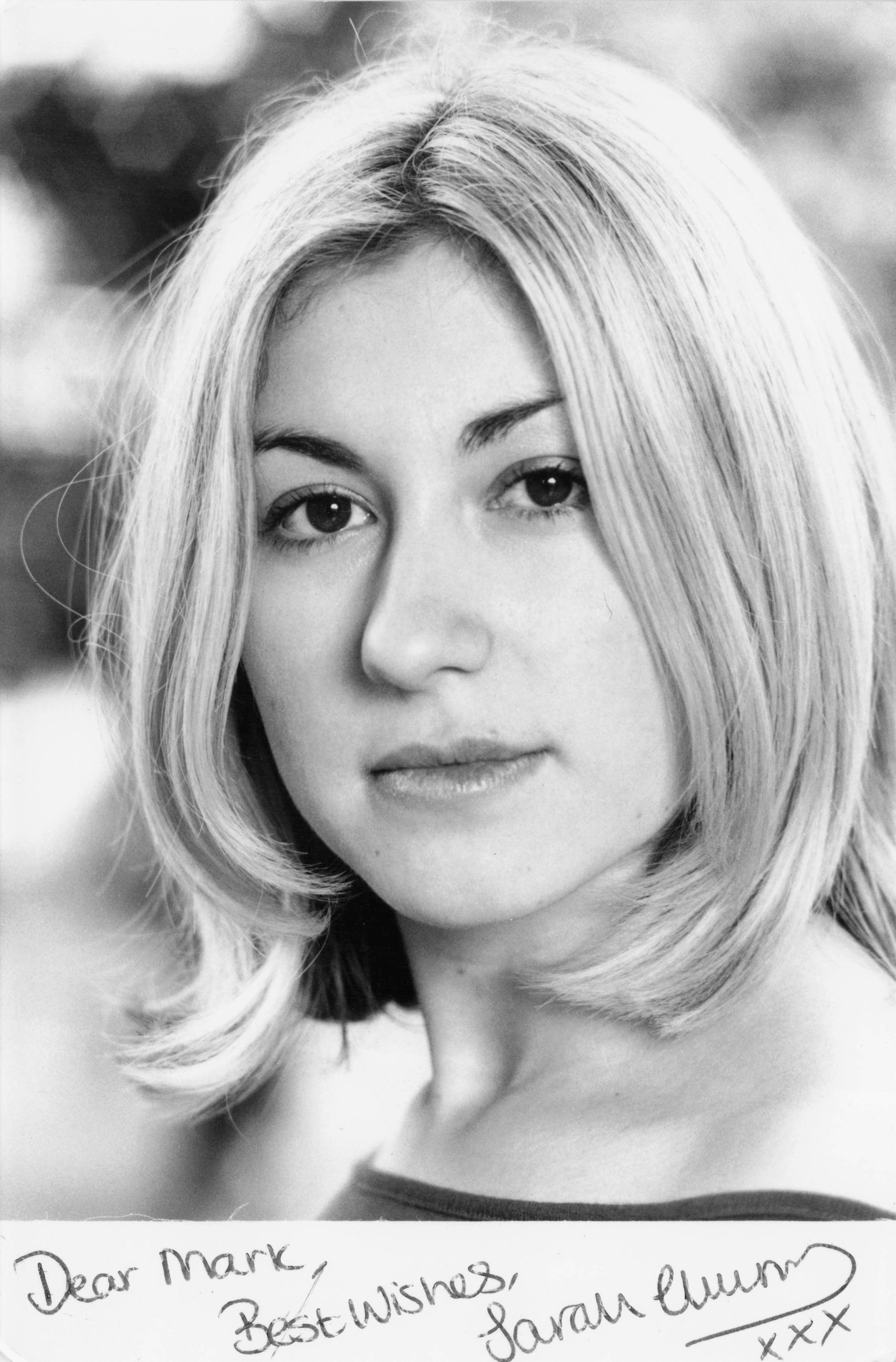 Unidentified Blonde TV Actress Sarah Hand Signed Photo