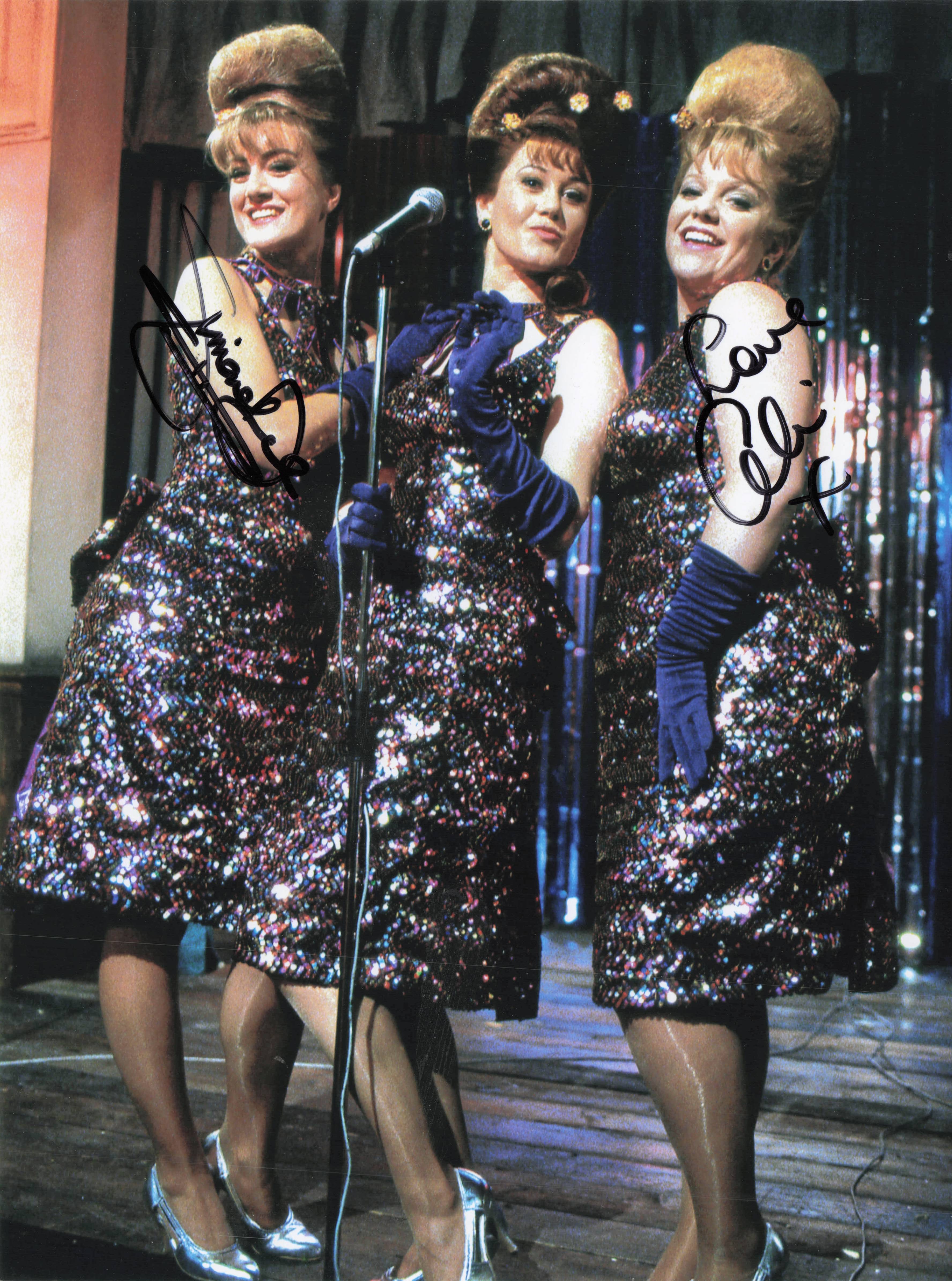 Unidentified Trio 1950s Style Singers Music Cabaret MULTI Hand Signed Photo
