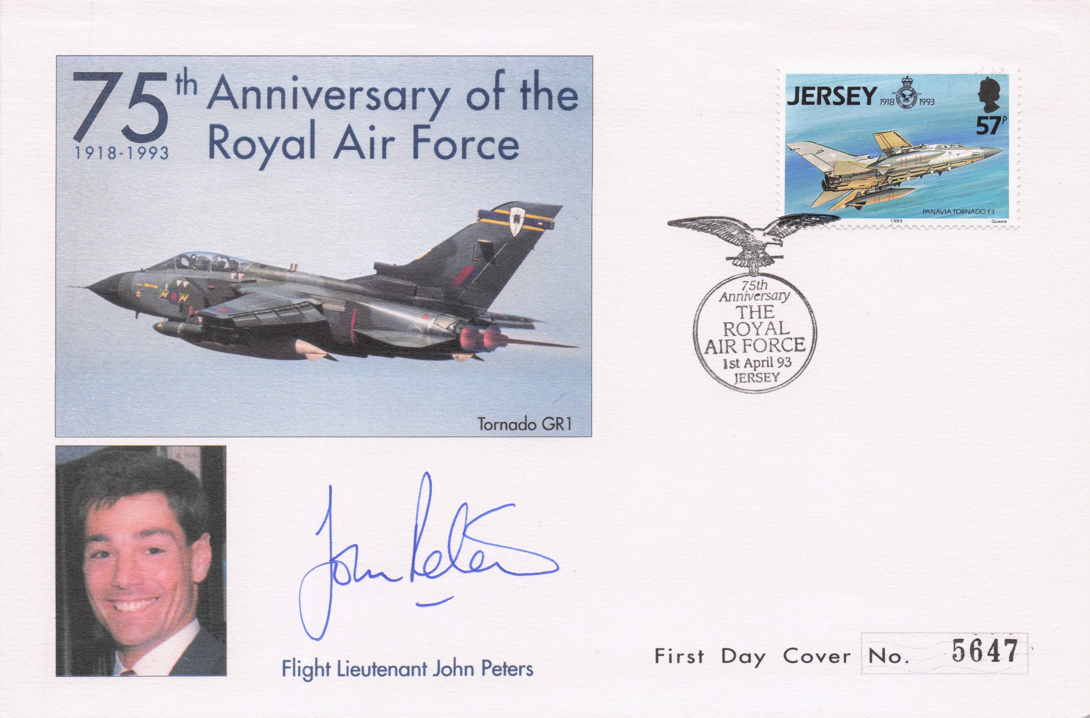 John Peters Military Pilot & POW of Gulf War Hand Signed RAF First Day Cover