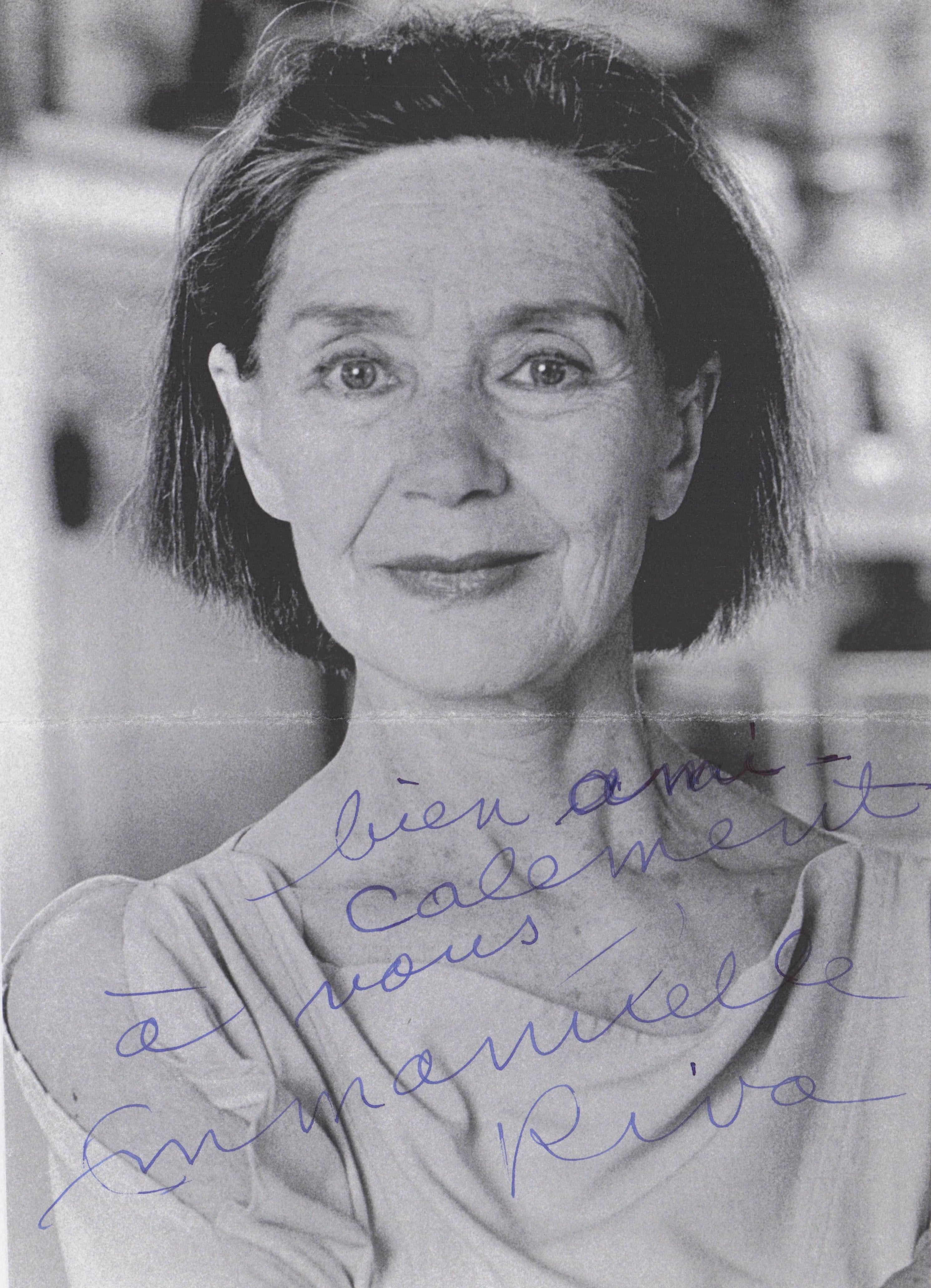 Emmanuelle Riva Oscar Film French Actress Hand Signed France Autograph Bundle