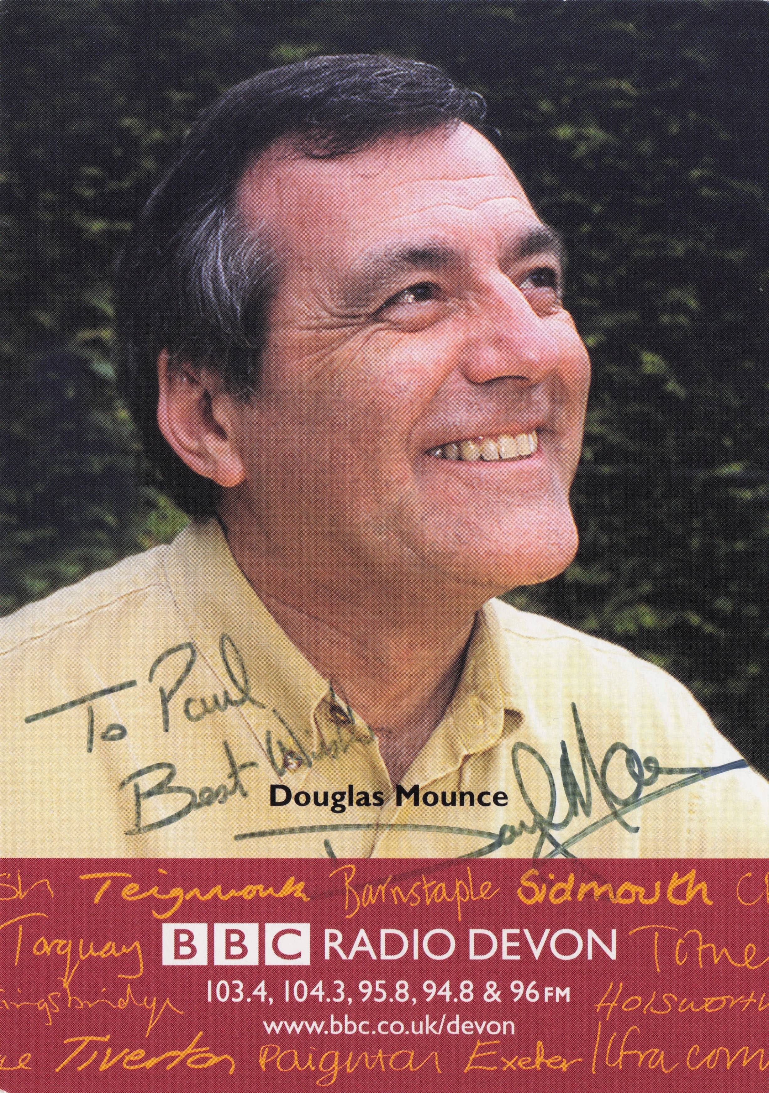 Douglas Mounce BBC Radio Devon Vintage Hand Signed Cast Card Photo