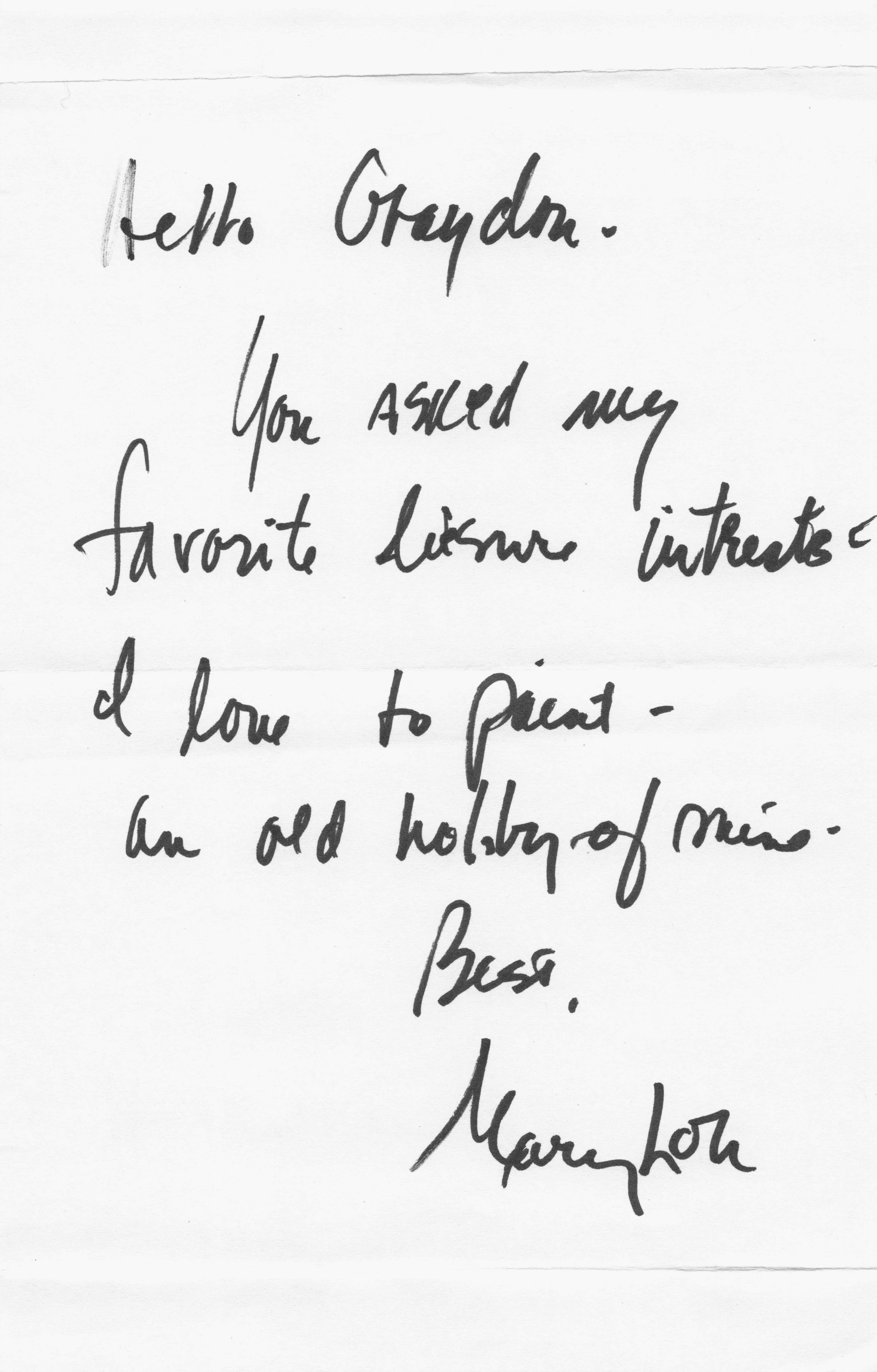 Mary Lou Rosata American Film Actress Theatre Director Hand Signed Letter & CARD