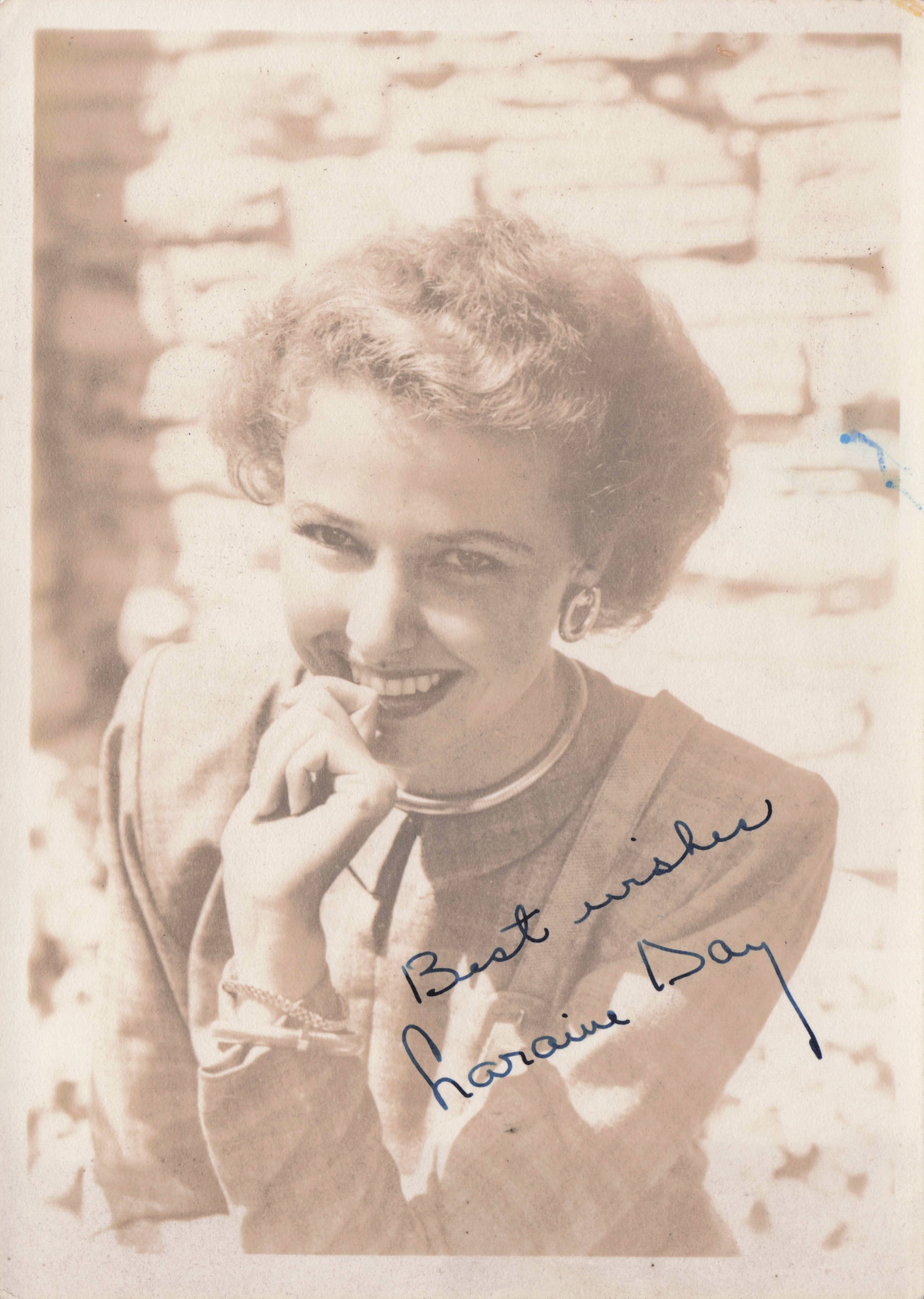 Laraine Day 1950s Hollywood Film Actress Large Hand Signed Photo