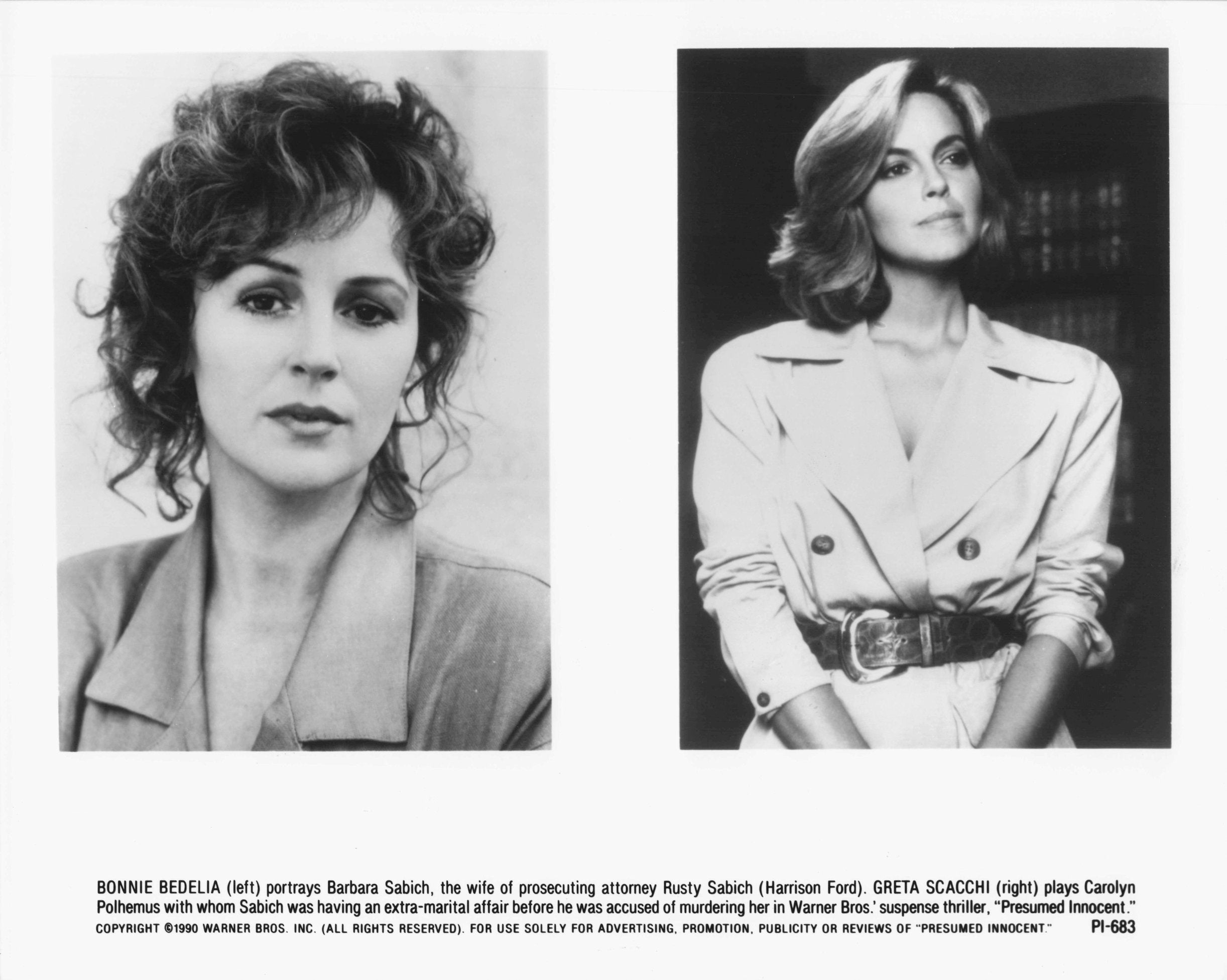 Bonnie Bedelia Greta Scaachi Presumed Innocent Film Press Photo Publicity Still