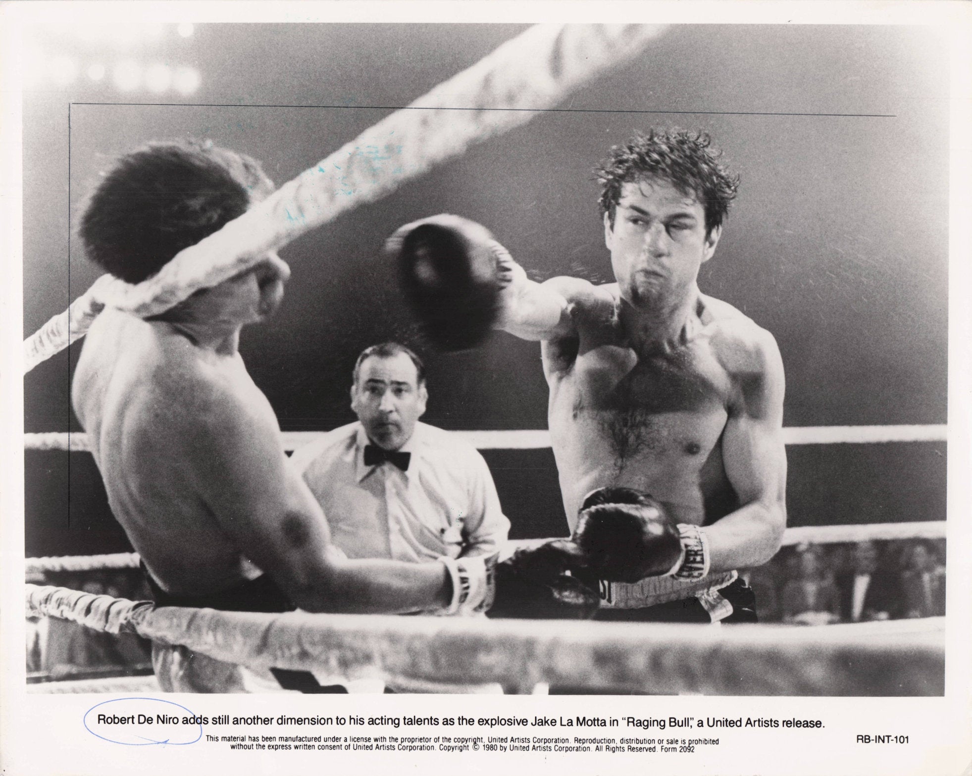 Robert De Niro Raging Bull Boxing Film 9x7 UK Premiere Press Publicity Still Photo