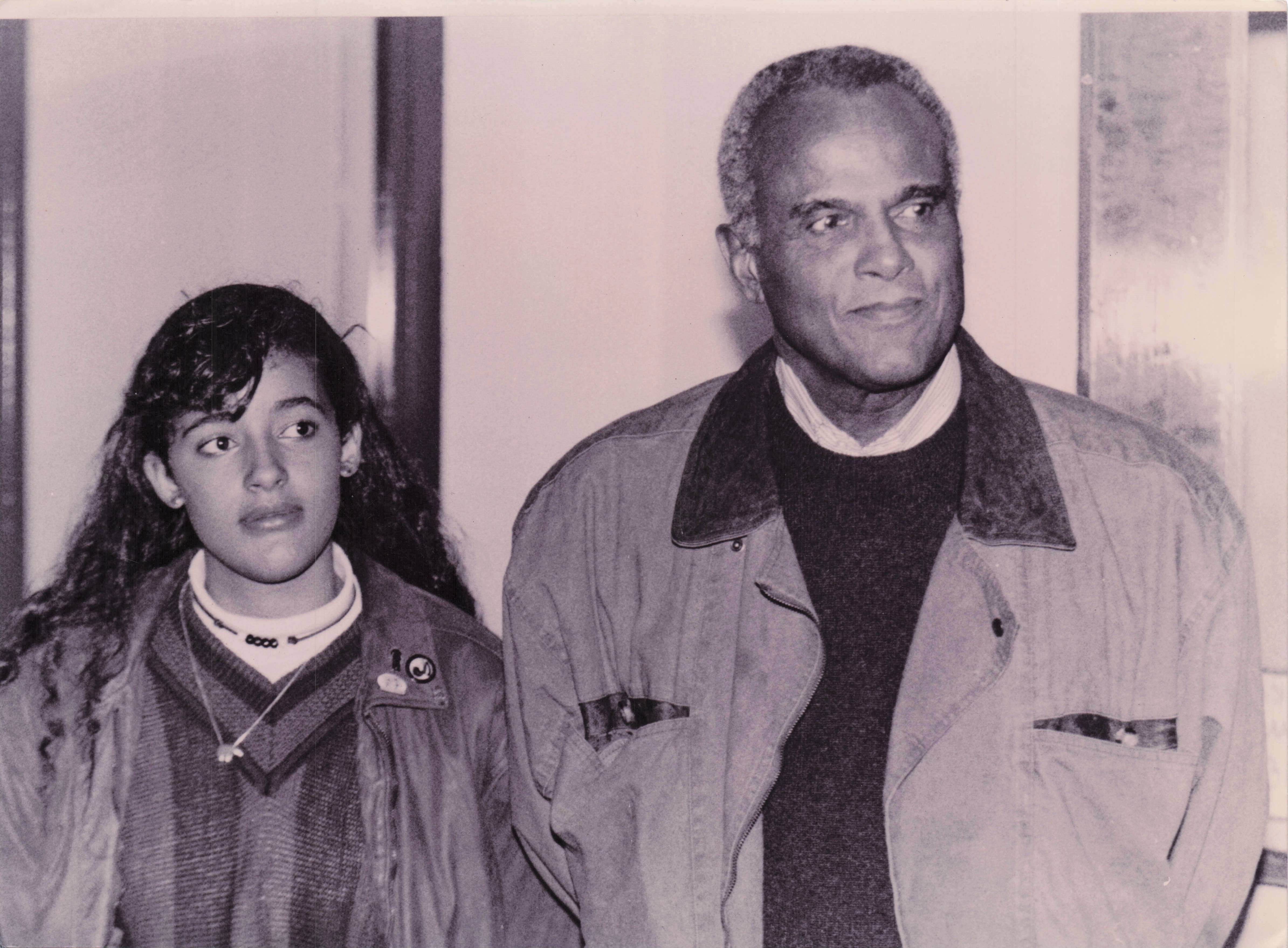 Harry Belafonte & Grand Daughter American Actor Singer London Press Photo