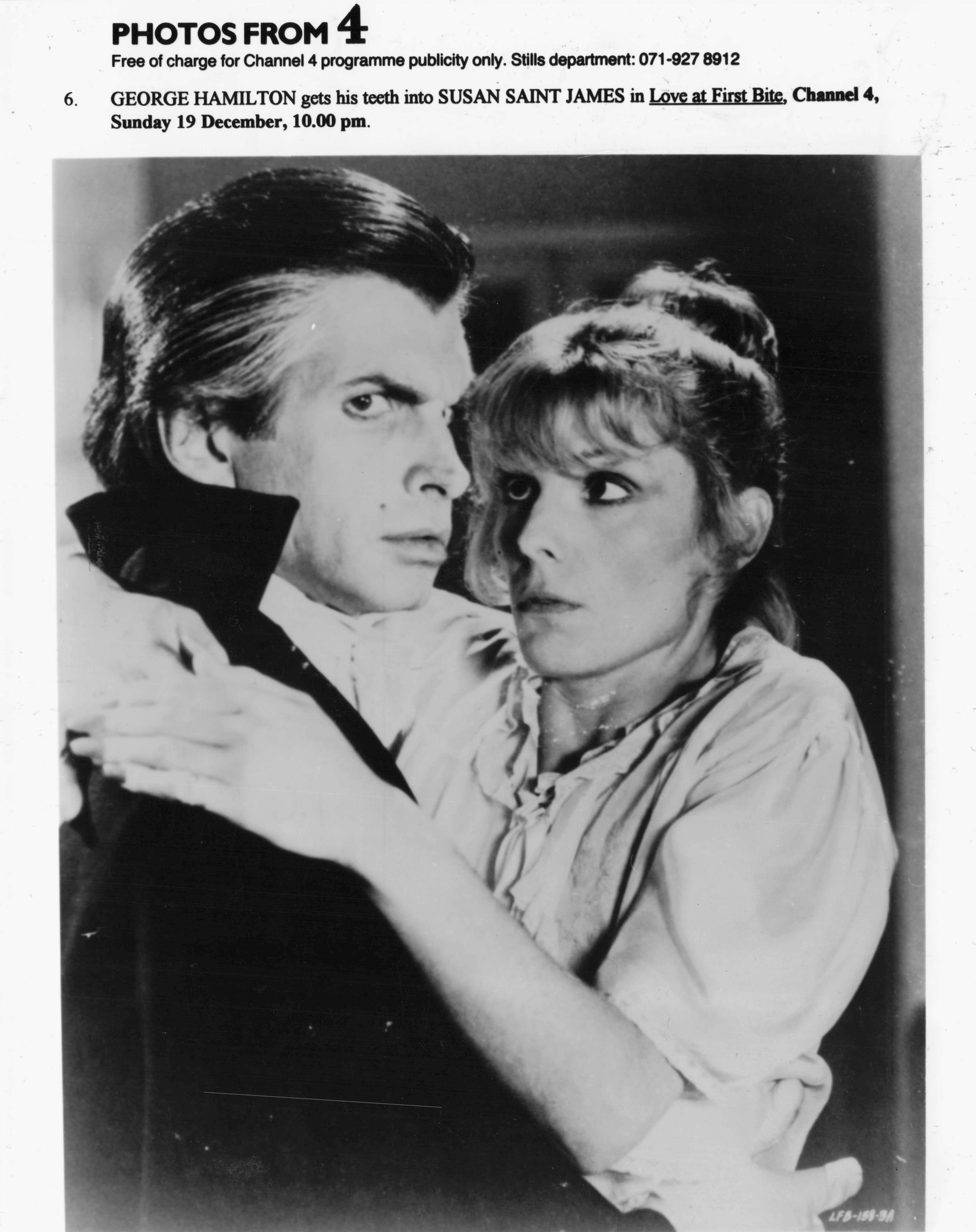 George Hamilton as Vampire in Love At First Bite Film C4 Television Press Photo