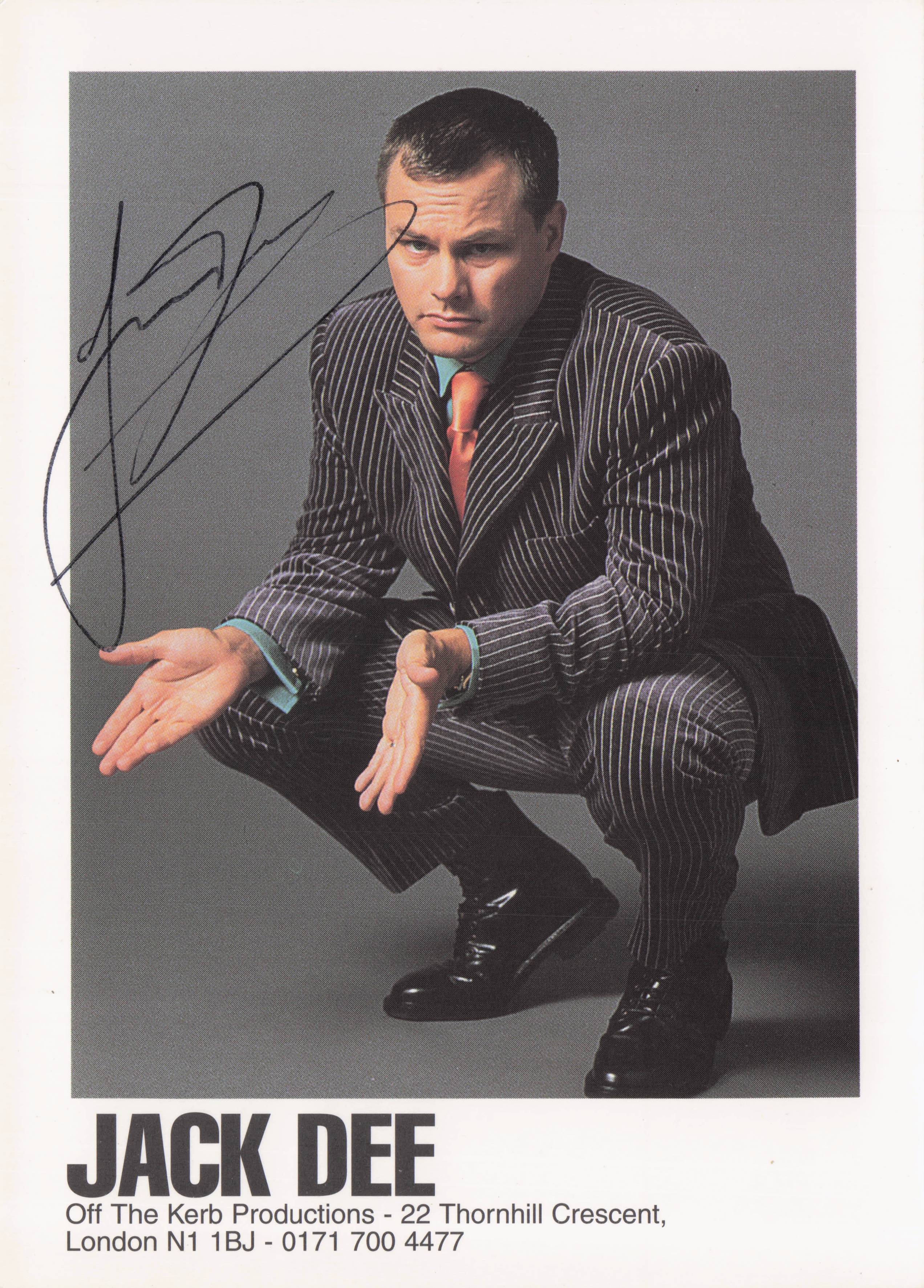 Jack Dee Comedian Vintage Official Management Hand Signed Photo