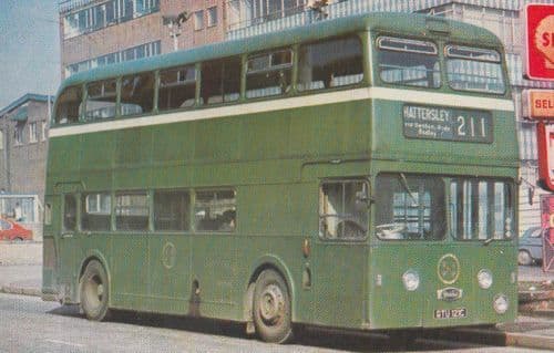 211 Hattersley Hathershaw 1965 Daimler Old Bus At Shell Garage Vintage Postcard