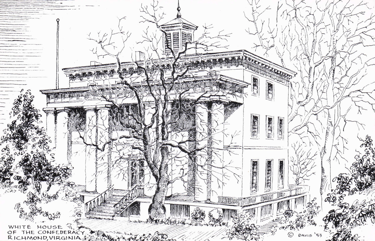 White House Of The Confederacy Richmond Virginia Architect USA Drawing Postcard