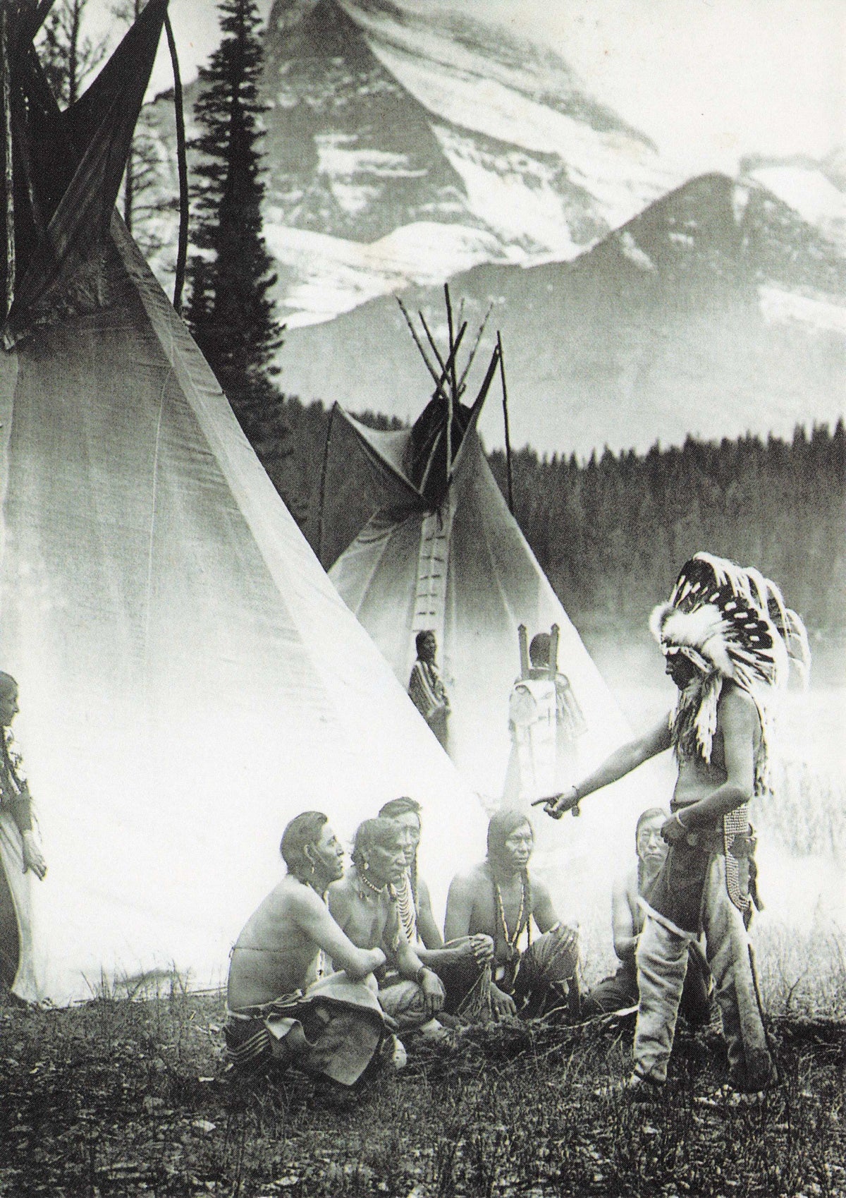 Skywalkers Native American Indian Meeting Roland Reed 1895 Award Photo Postcard