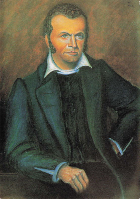 Jim Bowie Battle Of The Alamo American Military Knife Weapon Painting Postcard