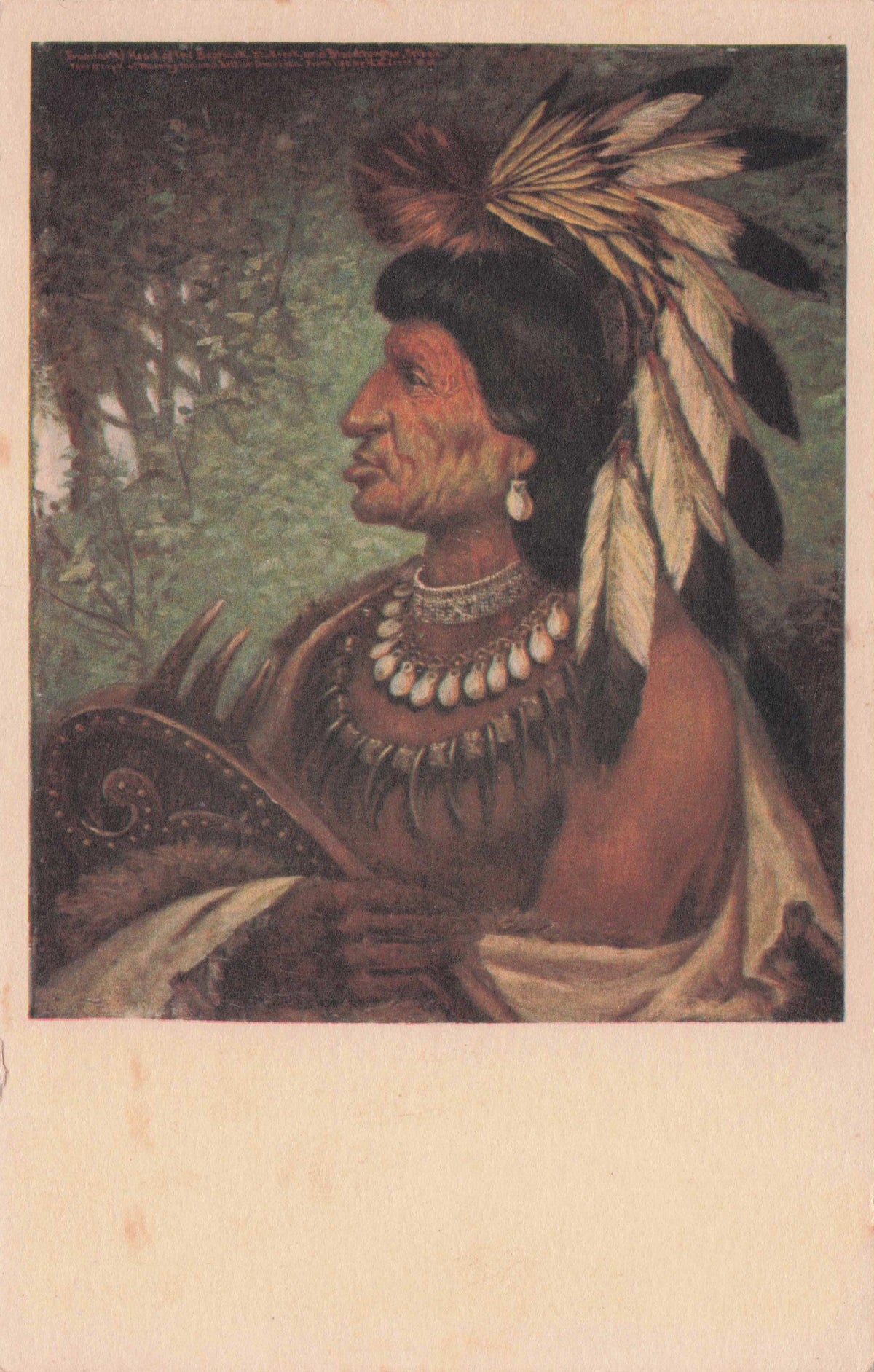 Boonark Chieftain Bannock Shoshonean Tribe Indian Native American Old Postcard