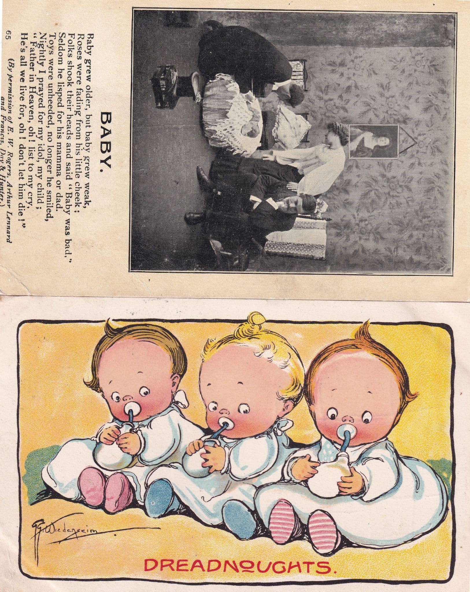 Grace Drayton Wiederseim Dreadnoughts Cute Babies Bottles Postcard