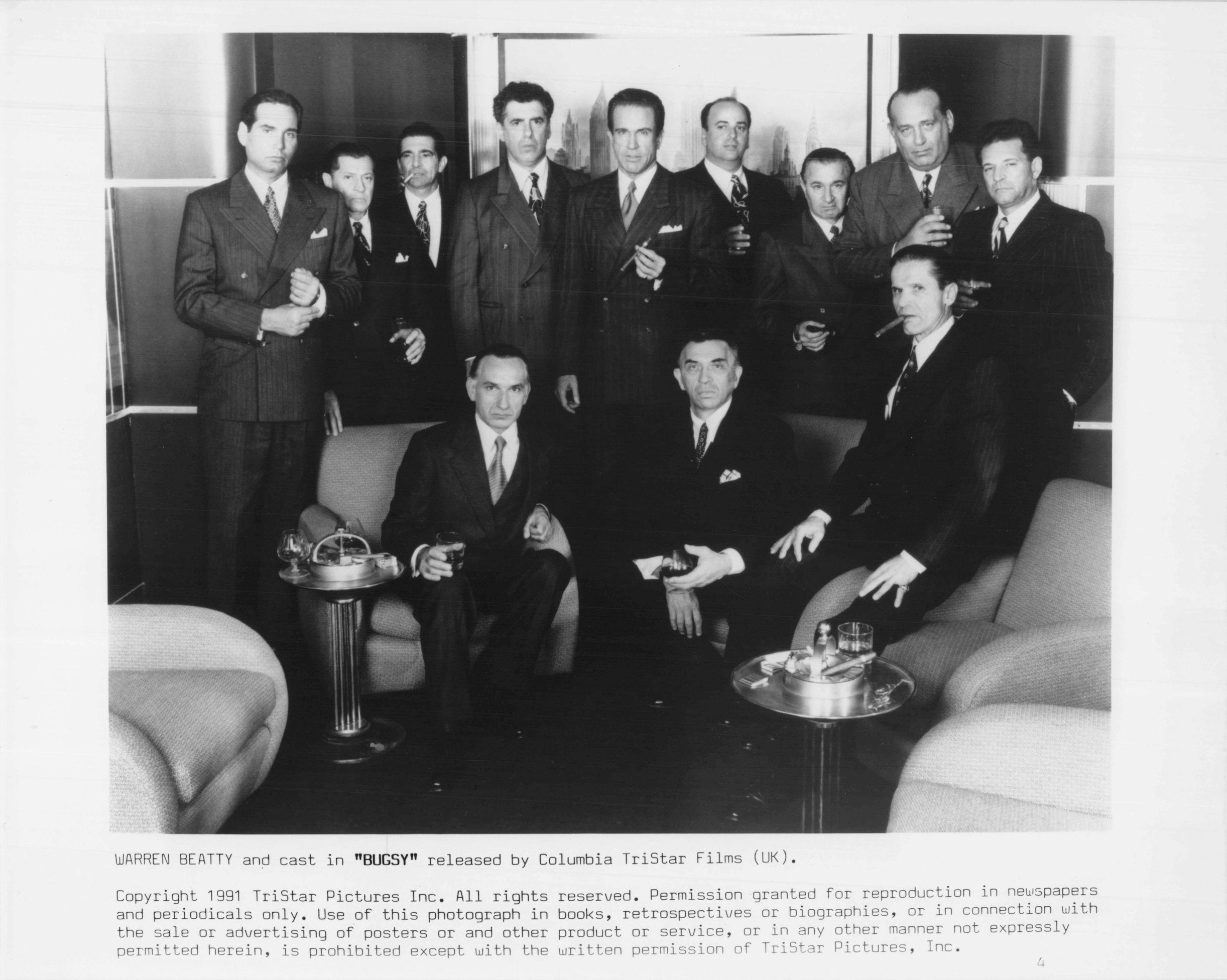 Bugsy Warren Beatty Harvey Keitel Vintage 10x8 1991 Press Film Launch Photo