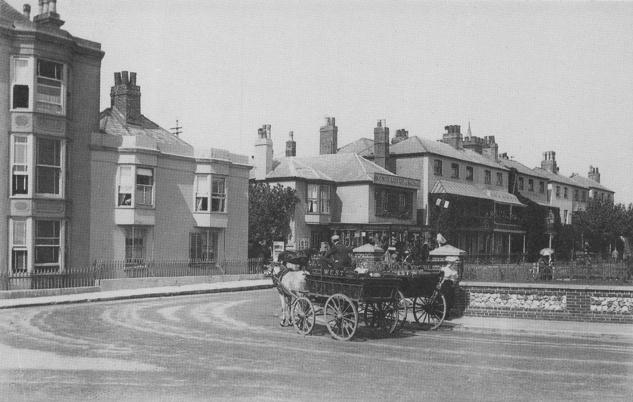 Greengrocer Delivery Cart at Waterloo Square Bognor Sussex Postcard