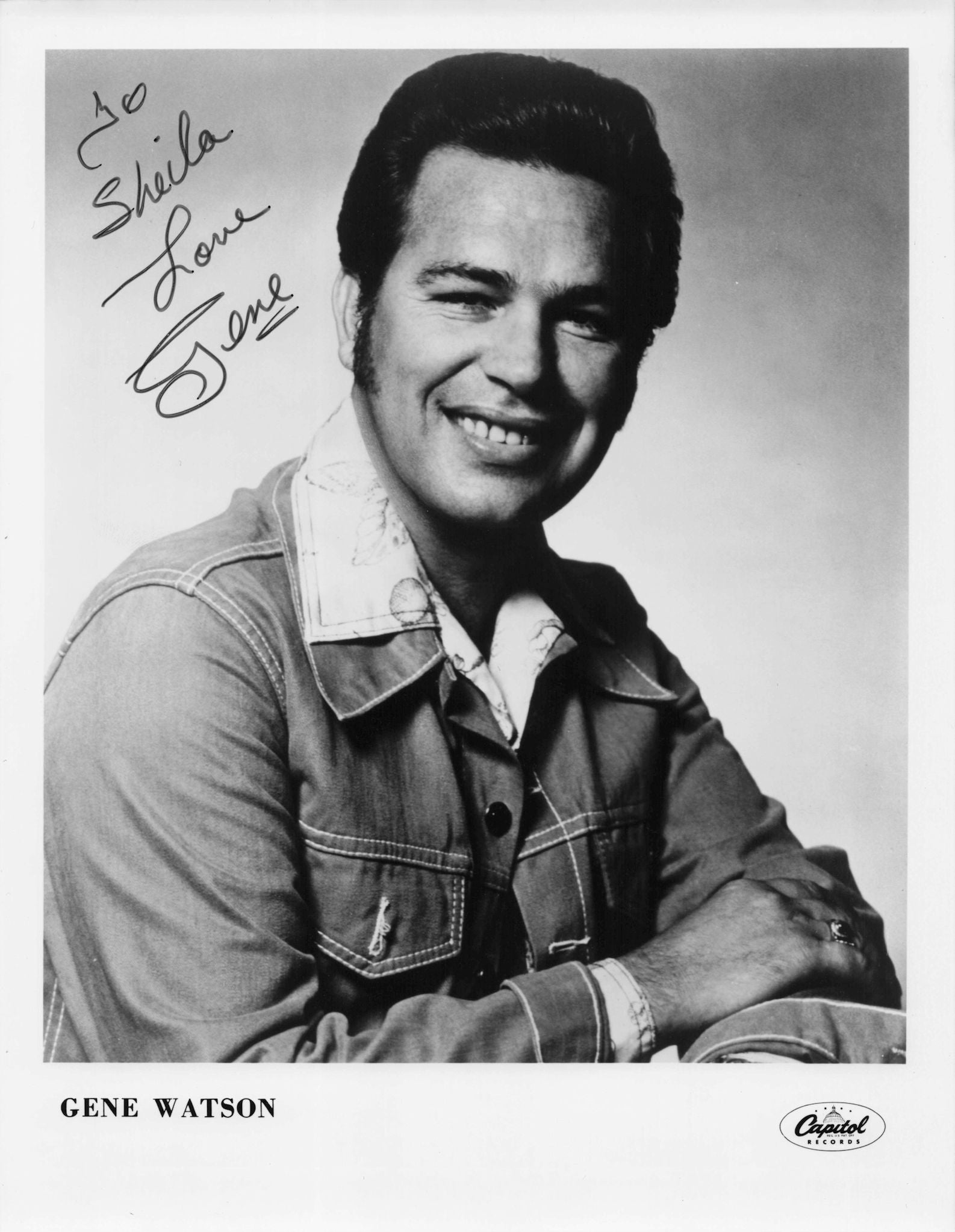 Gene Watson Capitol Records Large 10x8 Hand Signed Photo