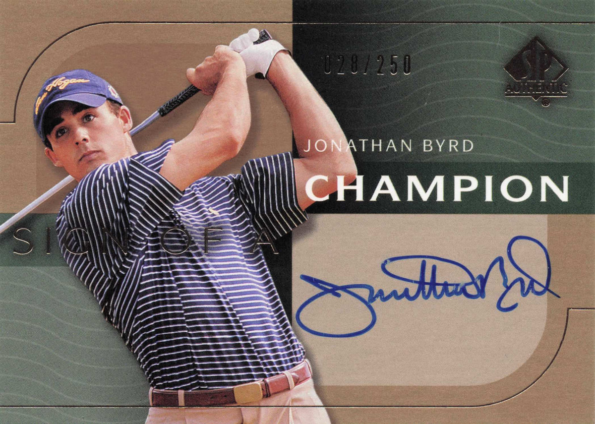 Jonathan Byrd Sign Of A Champion SCARCE Hand Signed Golf Autograph Card