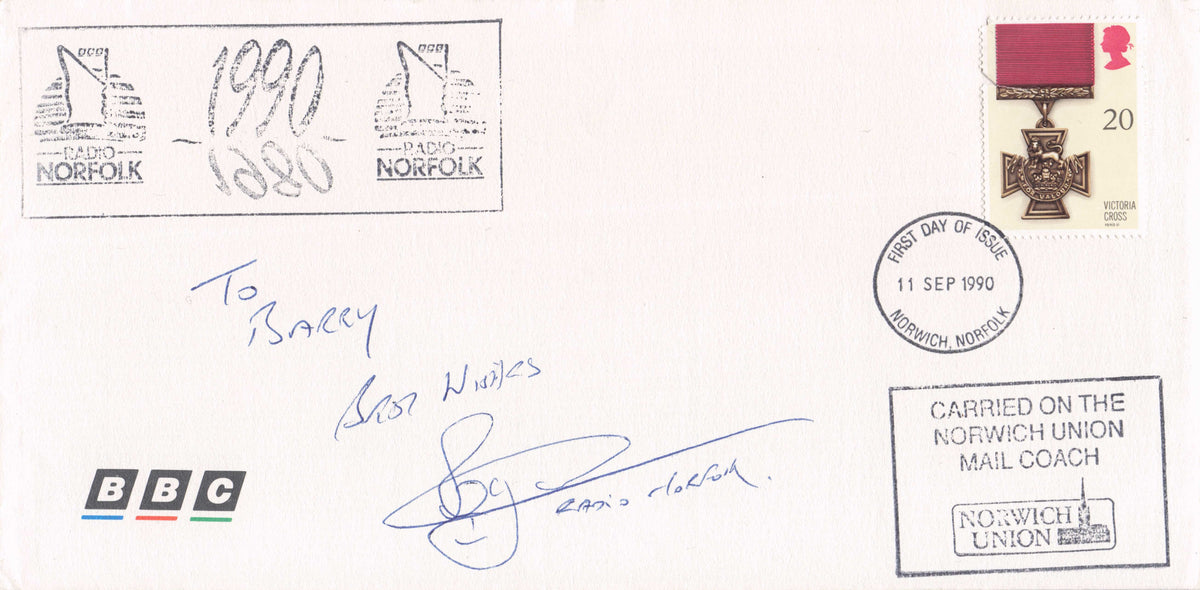 Jimmy Saville BBC DJ 1 st First Day Of Issue Rare Hand Signed Radio Norfolk FDC