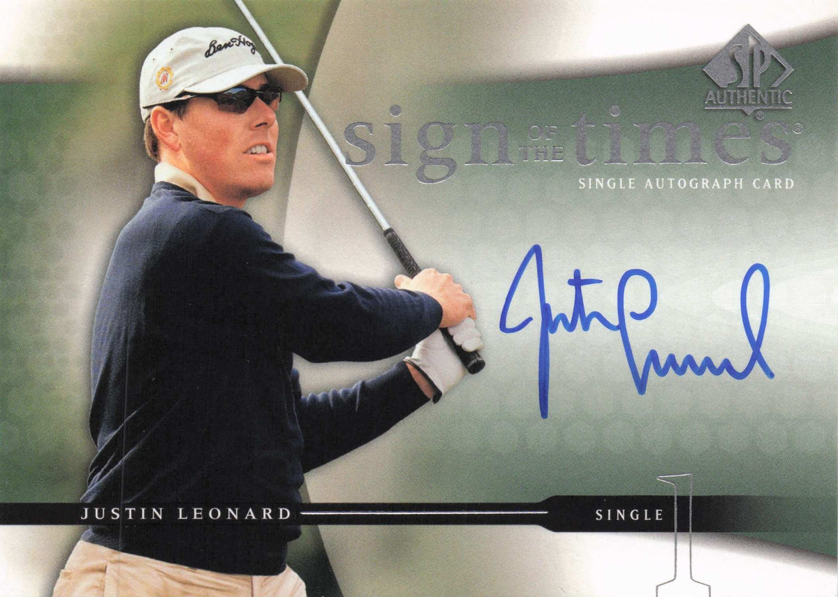 Justin Leonard 2004 Sign Of The Times Golf Hand Signed Autograph Photo Card