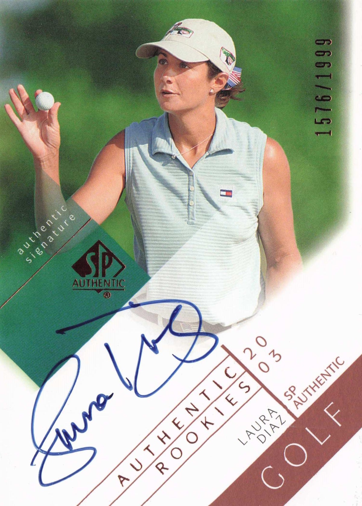Laura Diaz 2003 Authentic Rookies Golf Hand Signed Autograph Photo Card