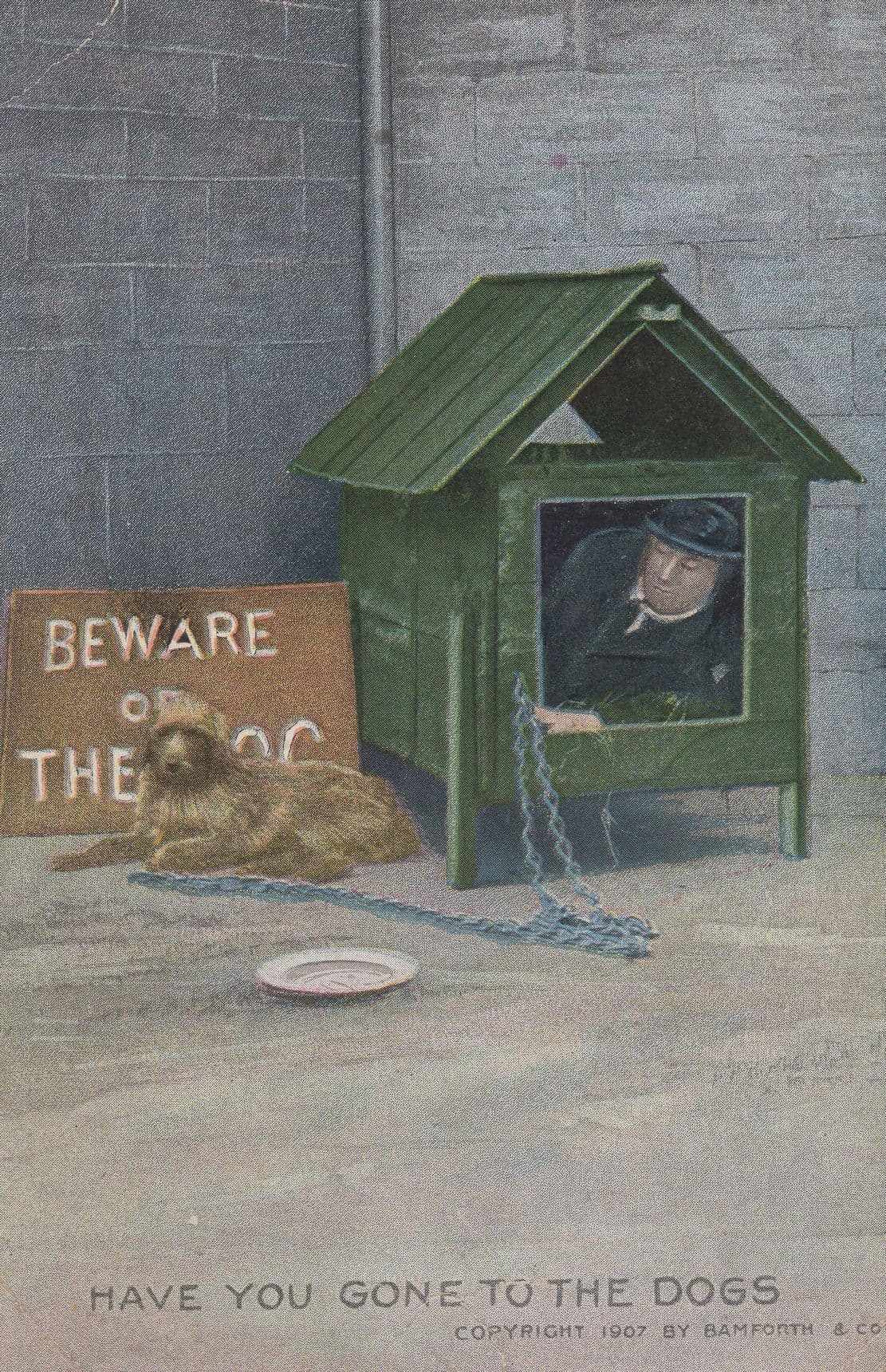 Have You Gone To The Dogs Bamforth WW1 1915 Postcard