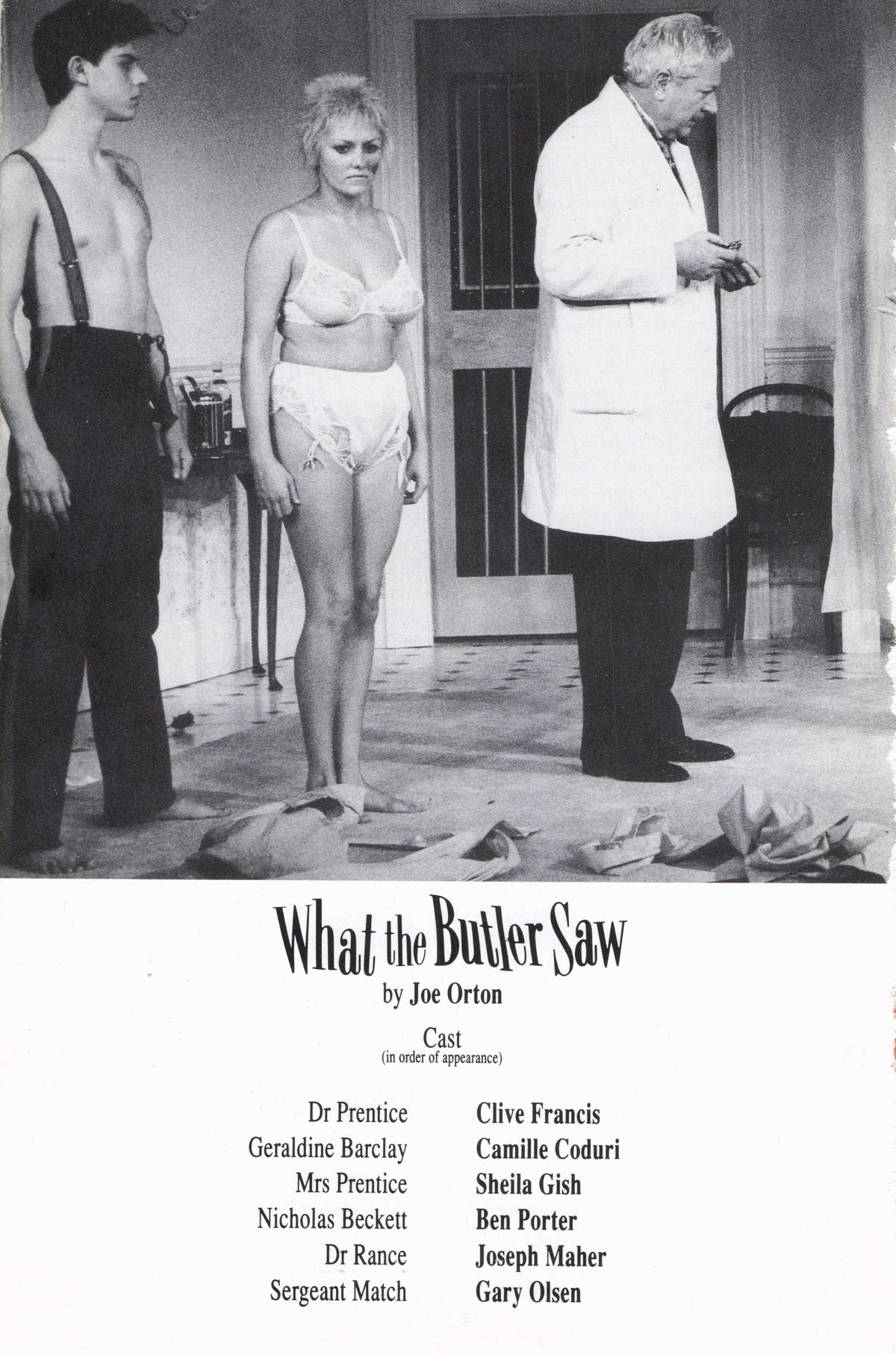 Camille Coduri Of Dr Who RARE Hand Signed What The Butler Saw Theatre Art Page