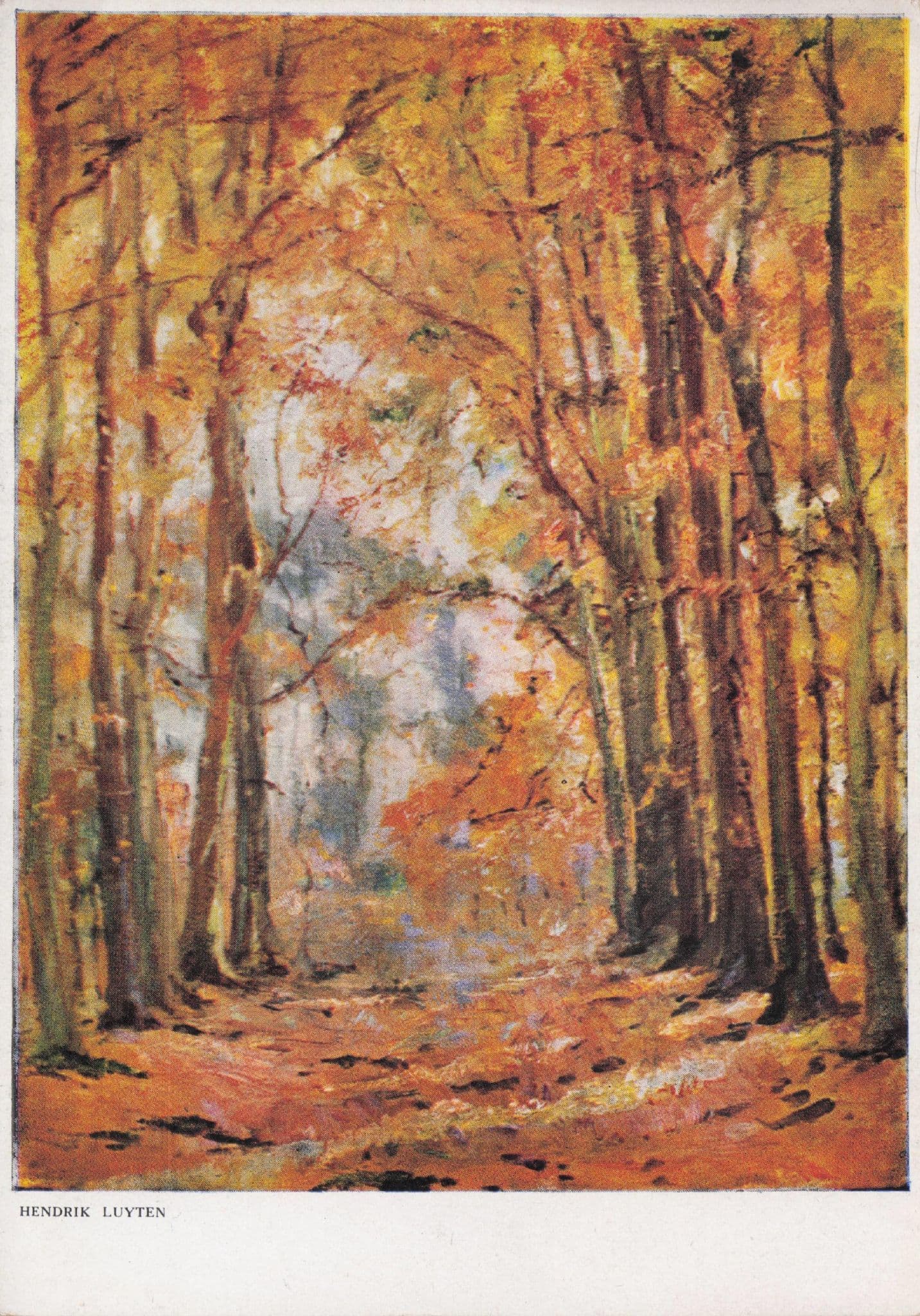 Hendrik Luyten Hertstlandschap Painting Postcard