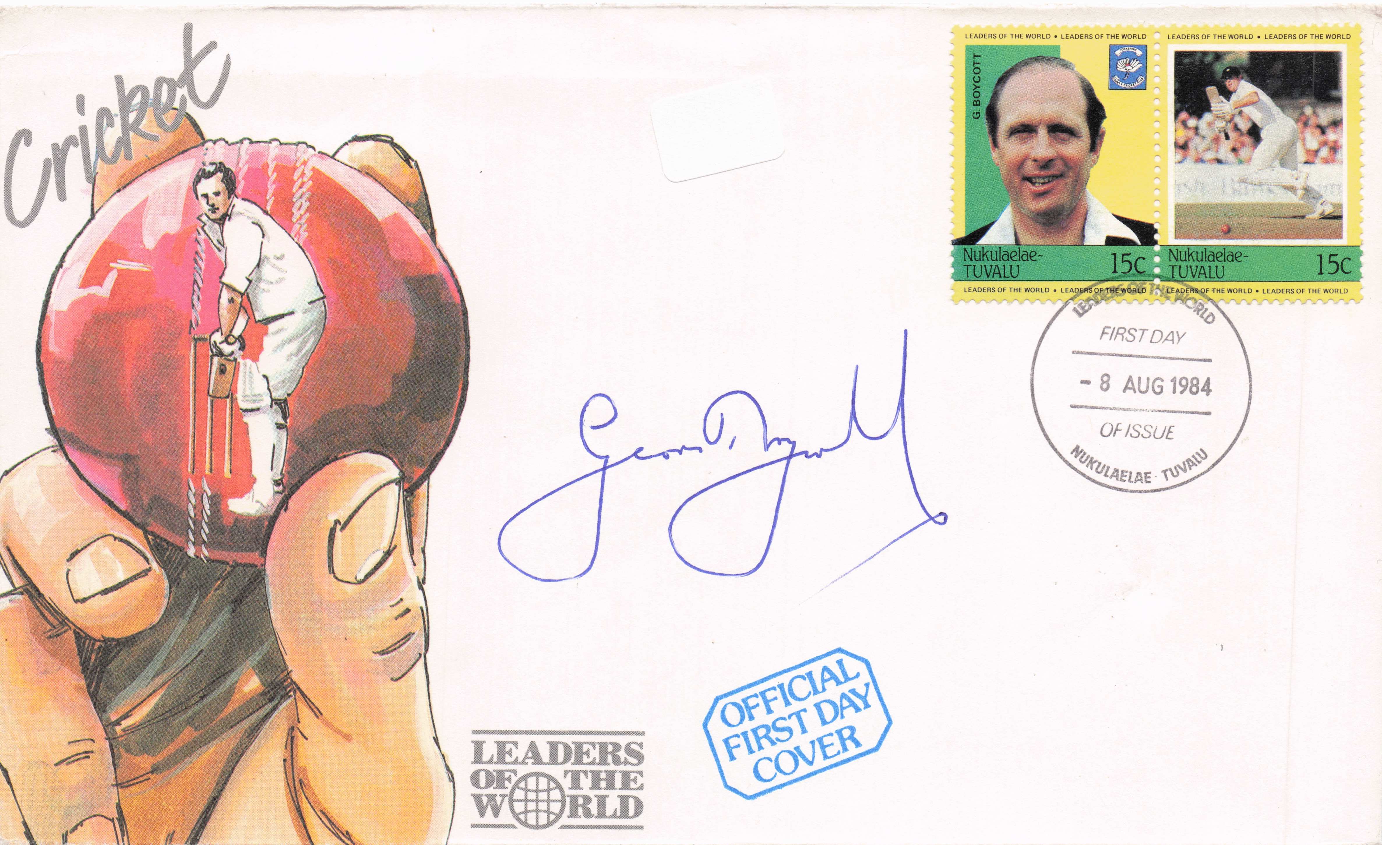 Geoff Boycott Vintage 1984 Official Hand Signed Cricket First Day Cover FDC