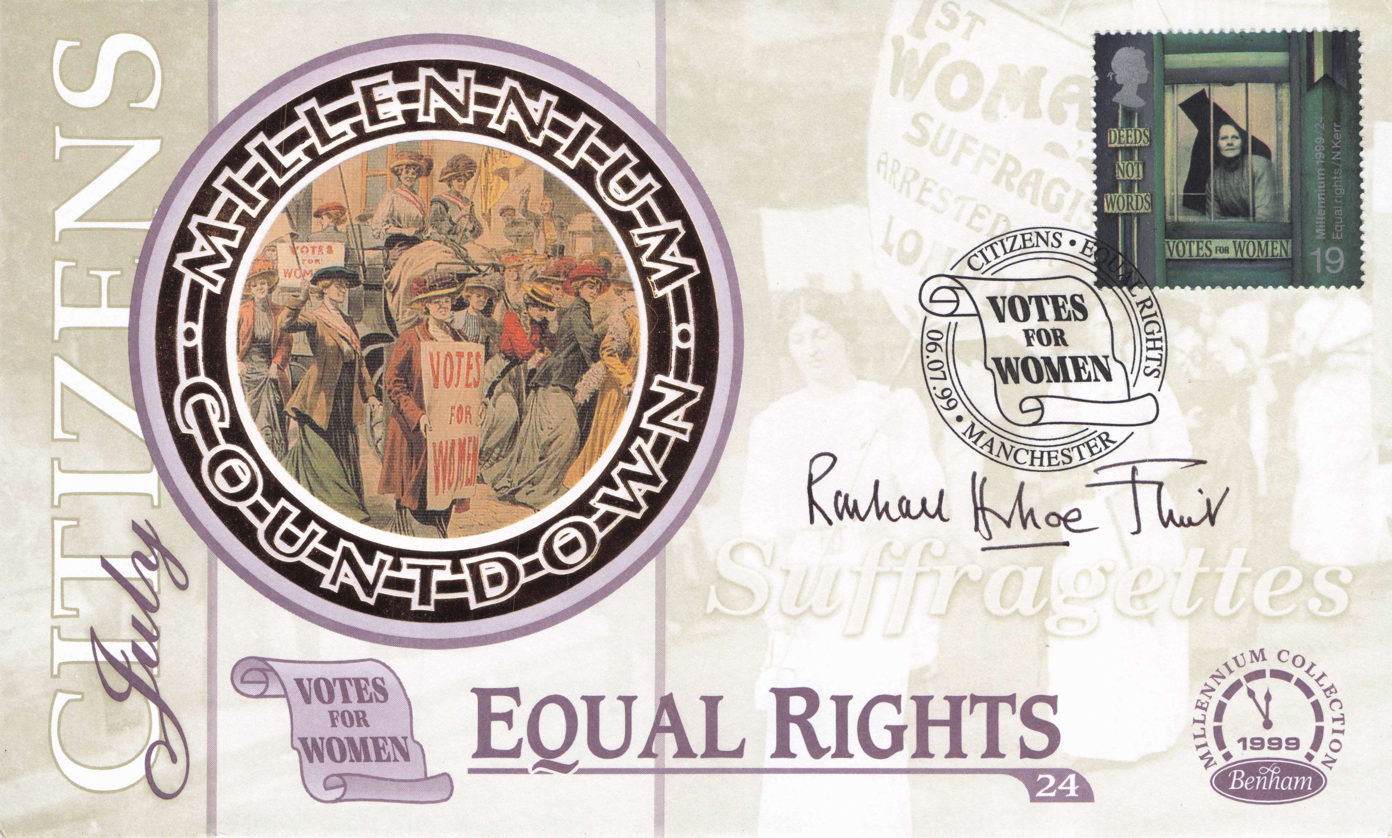 Cricket Women Suffragette Rachael Heyhoe Flint Hand Signed Benham FDC