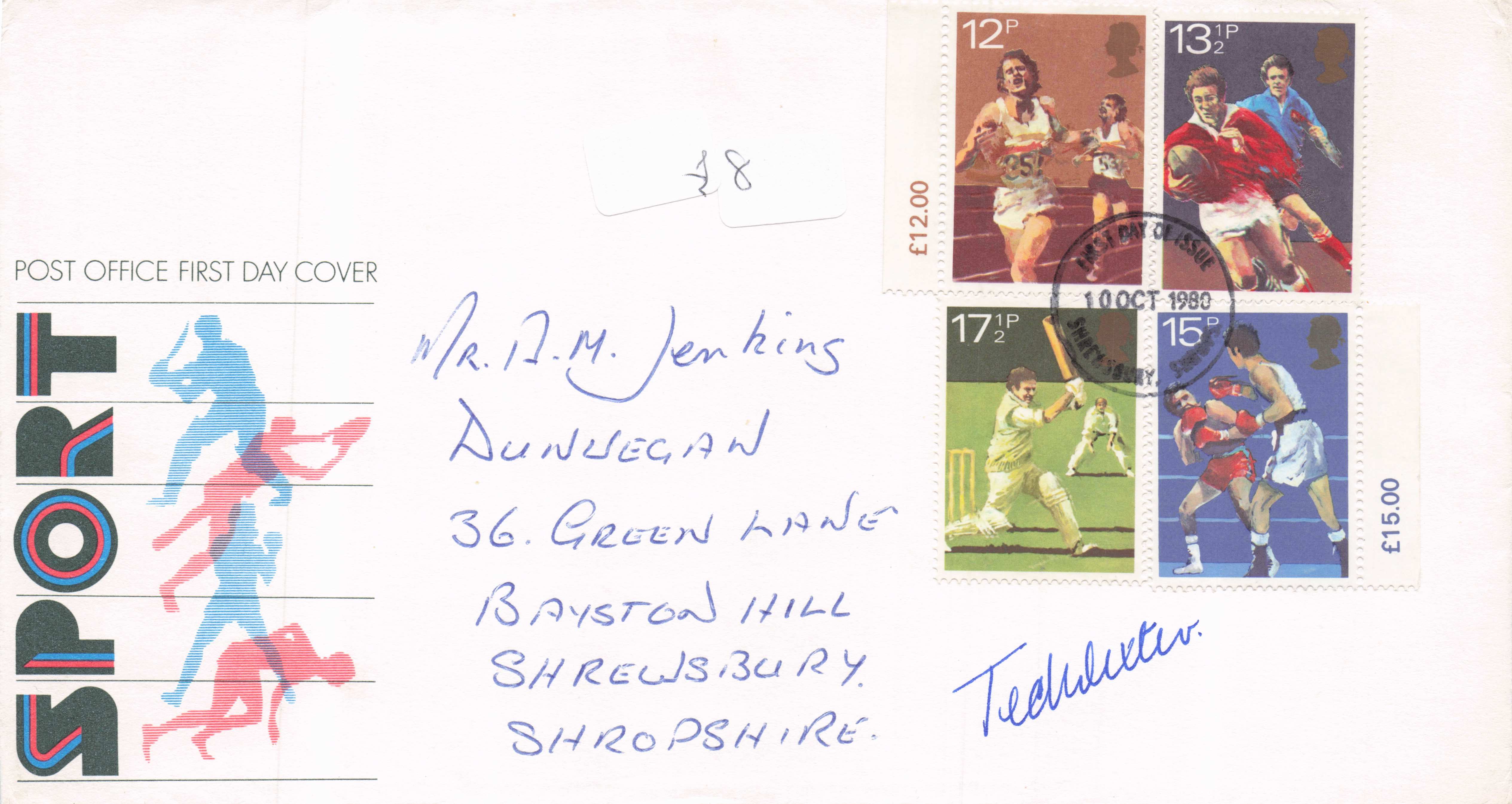 Ted Dexter 1980 Sport Vintage Cricket Royal Mail Hand Signed FDC