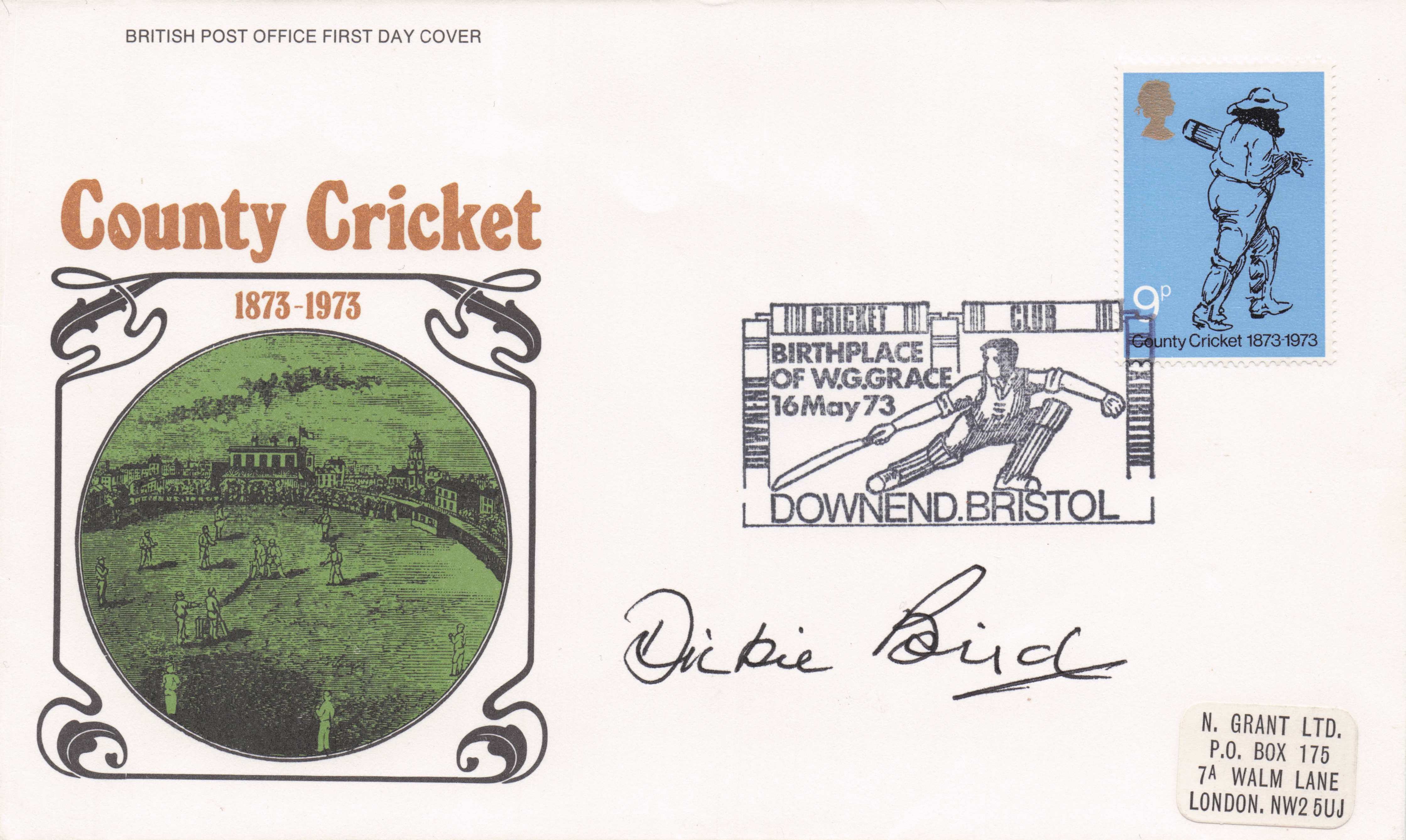 Dickie Bird Umpire County Cricket Vintage 1973 Hand Signed FDC