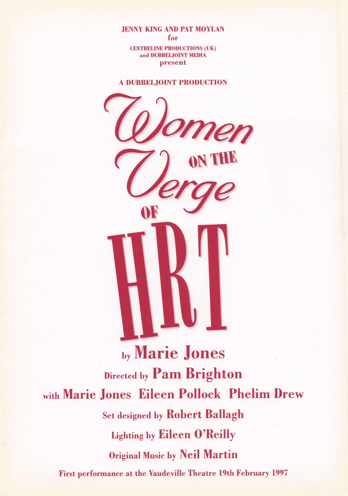 Marie Jones OBE Northern Ireland Irish Playwright HRT Hand Signed Theatre Photo Page