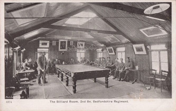 2nd Bedfordshire Military Regiment Army Billiard Room Old Postcard