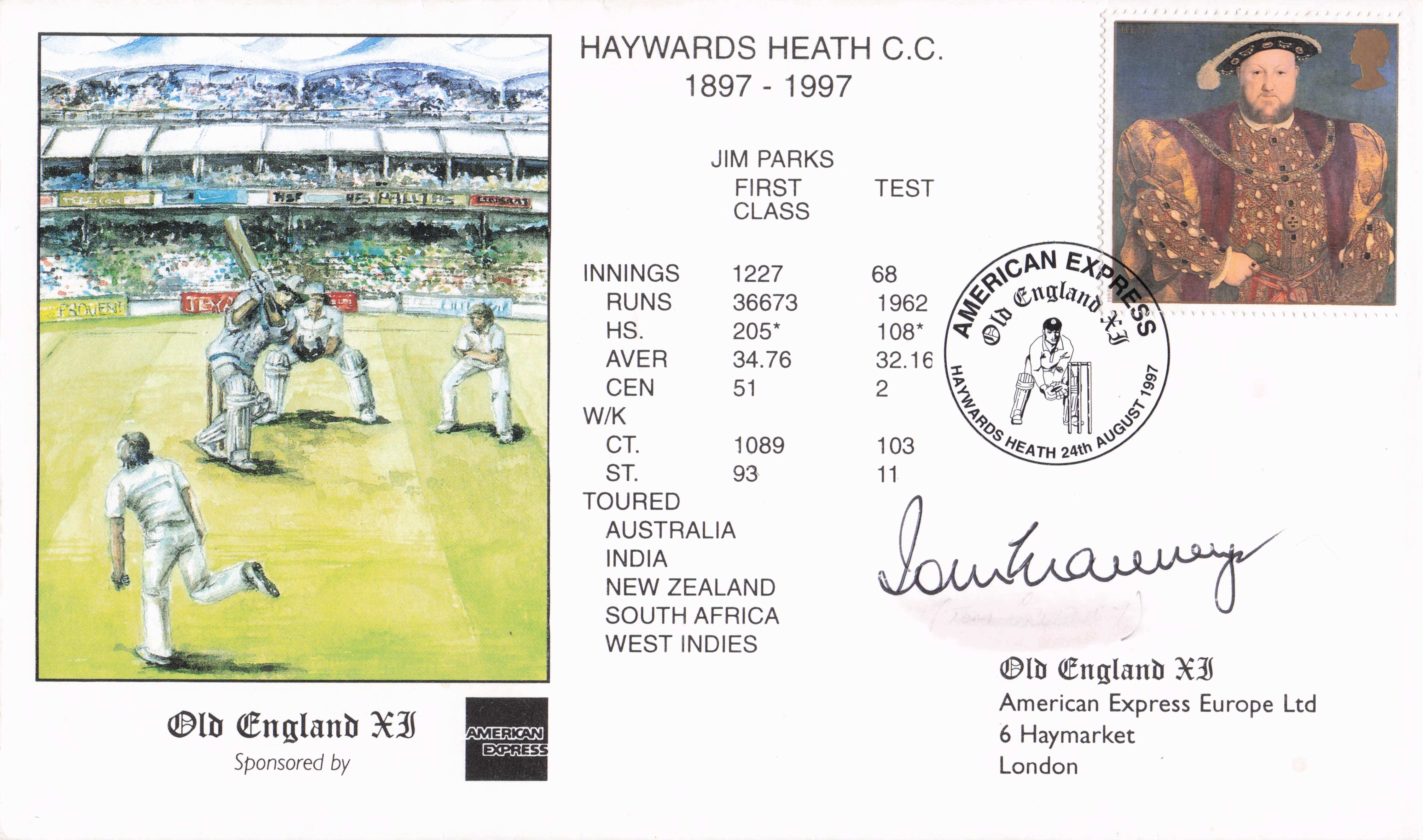 Tom Graveney Cricket Gloucester BBC Commentator England XI Hand Signed FDC
