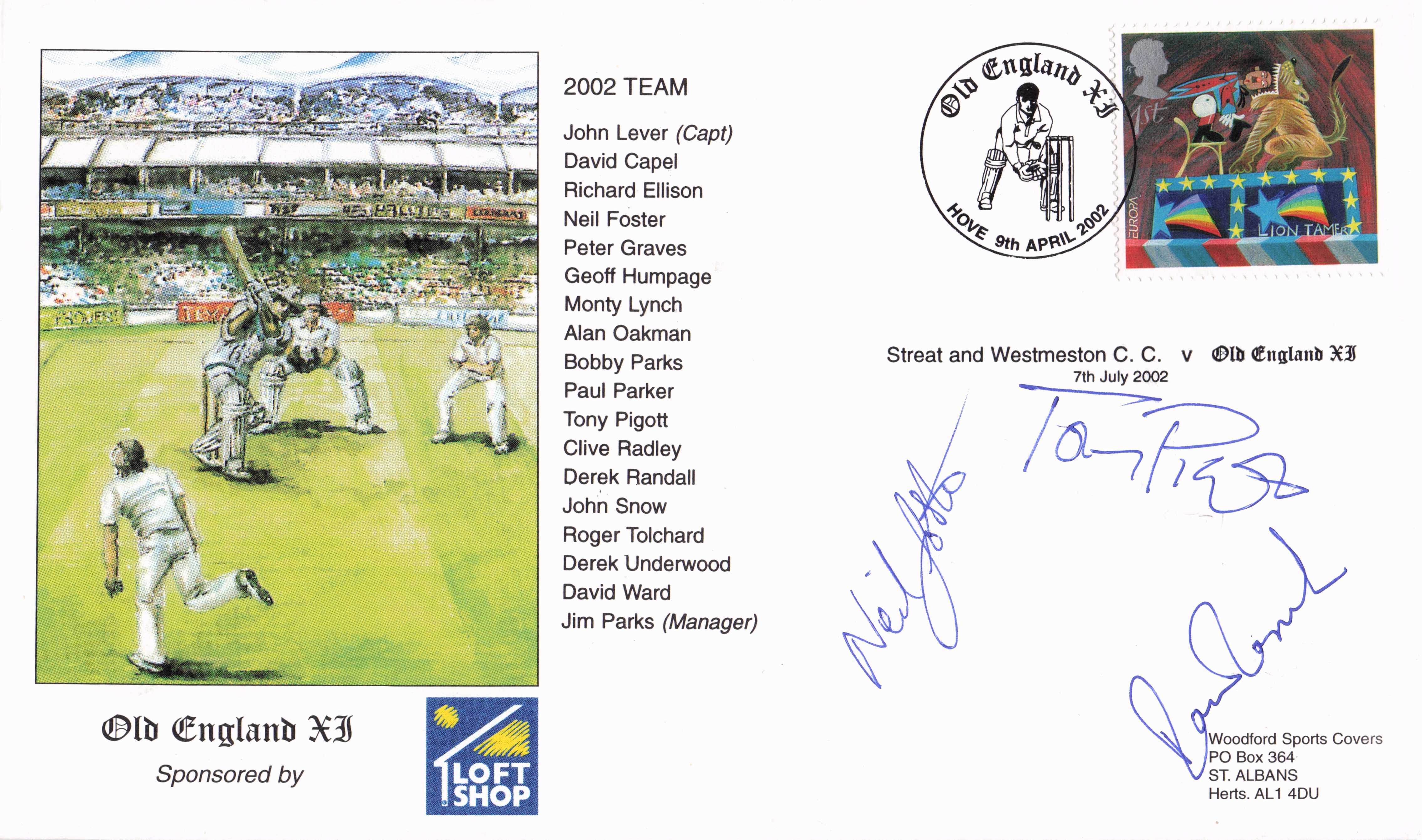 Neil Foster Tony Pigott Roger Tolchard TRIPLE England Cricket XI Hand Signed FDC